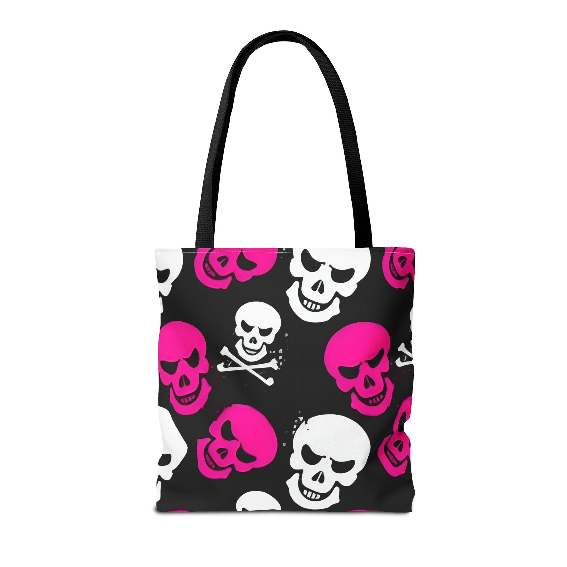 BLK WHT PINK SKULL - Tote Bag (AOP) - Rock n Royalty Designs