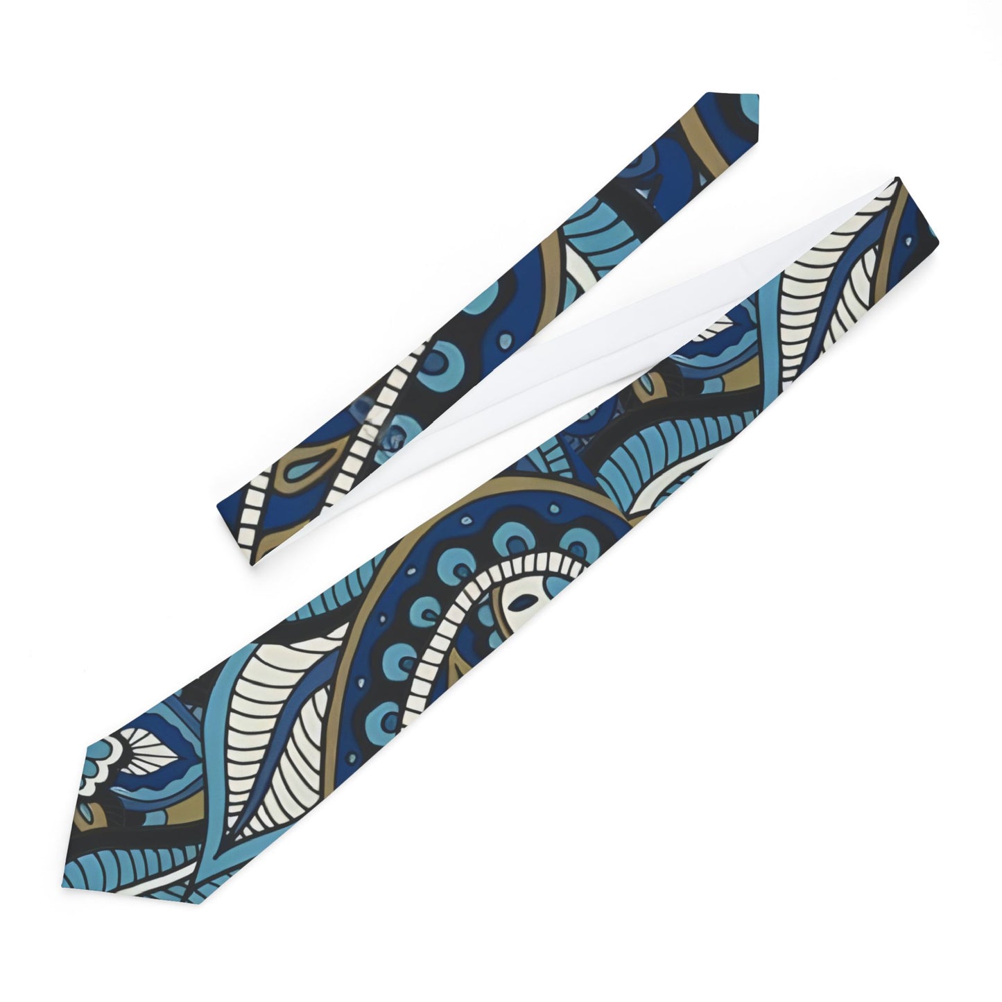 Blue Abstract Necktie - Rock n Royalty Designs