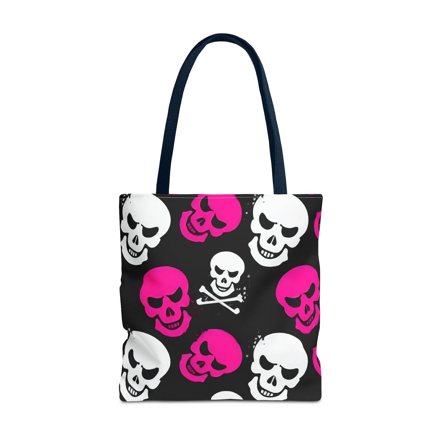 BLK WHT PINK SKULL - Tote Bag (AOP) - Rock n Royalty Designs