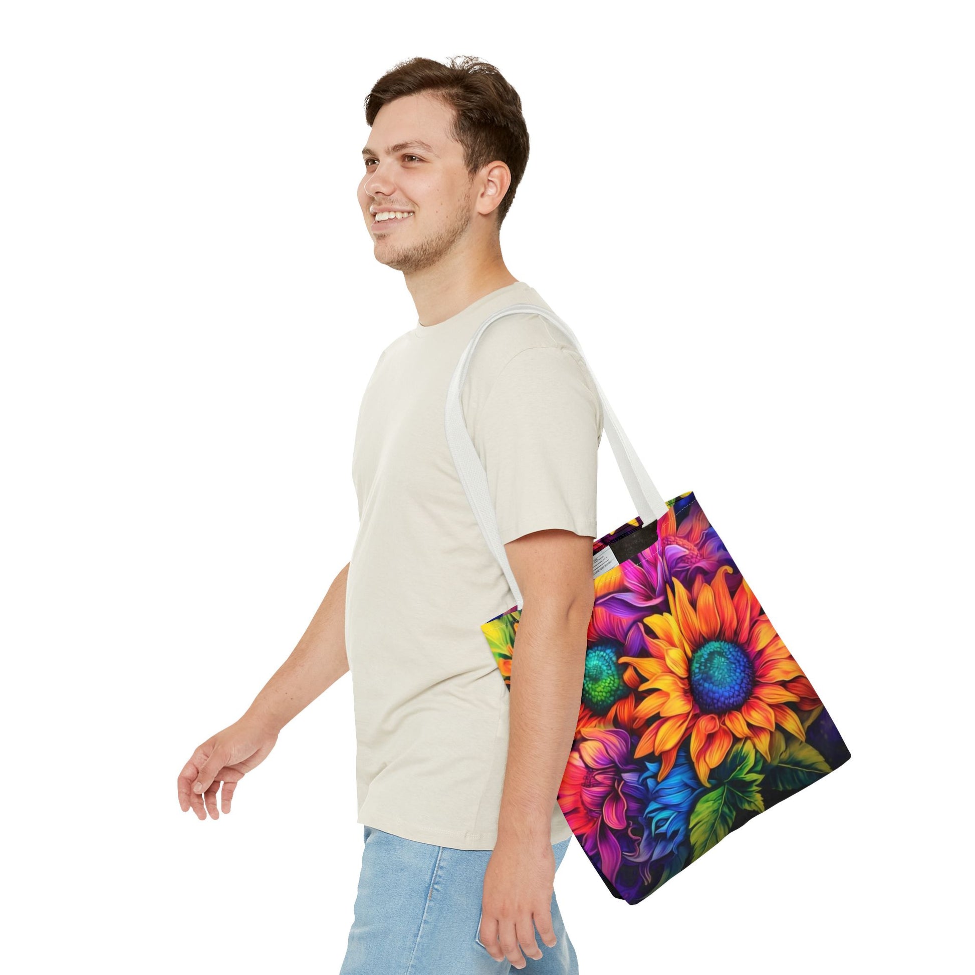 THREE BRIGHT FLOWER DESIGNS - Tote Bag (AOP) - Rock n Royalty Designs