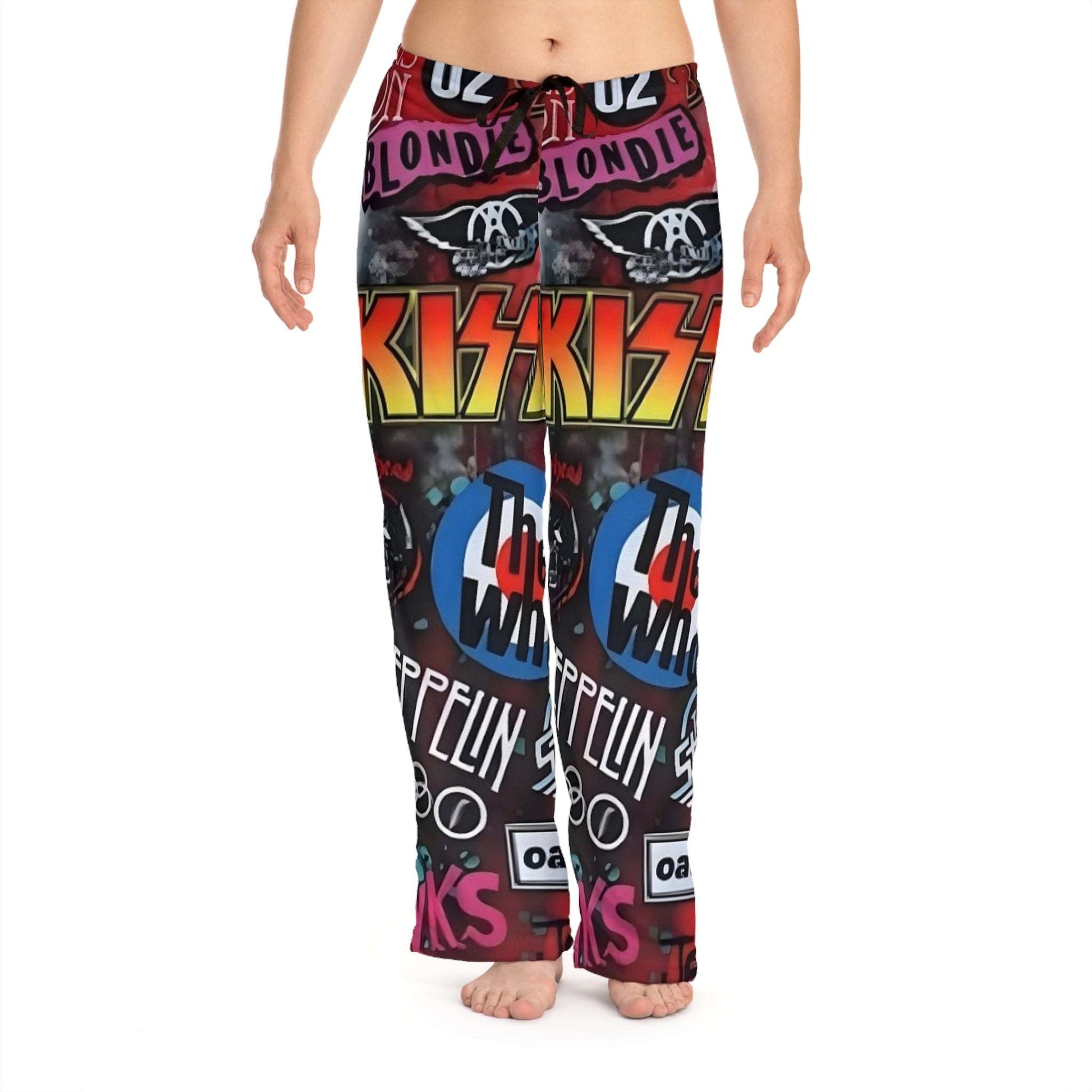 80s Bands Women's Pajama Pants (AOP) - Rock n Royalty Designs