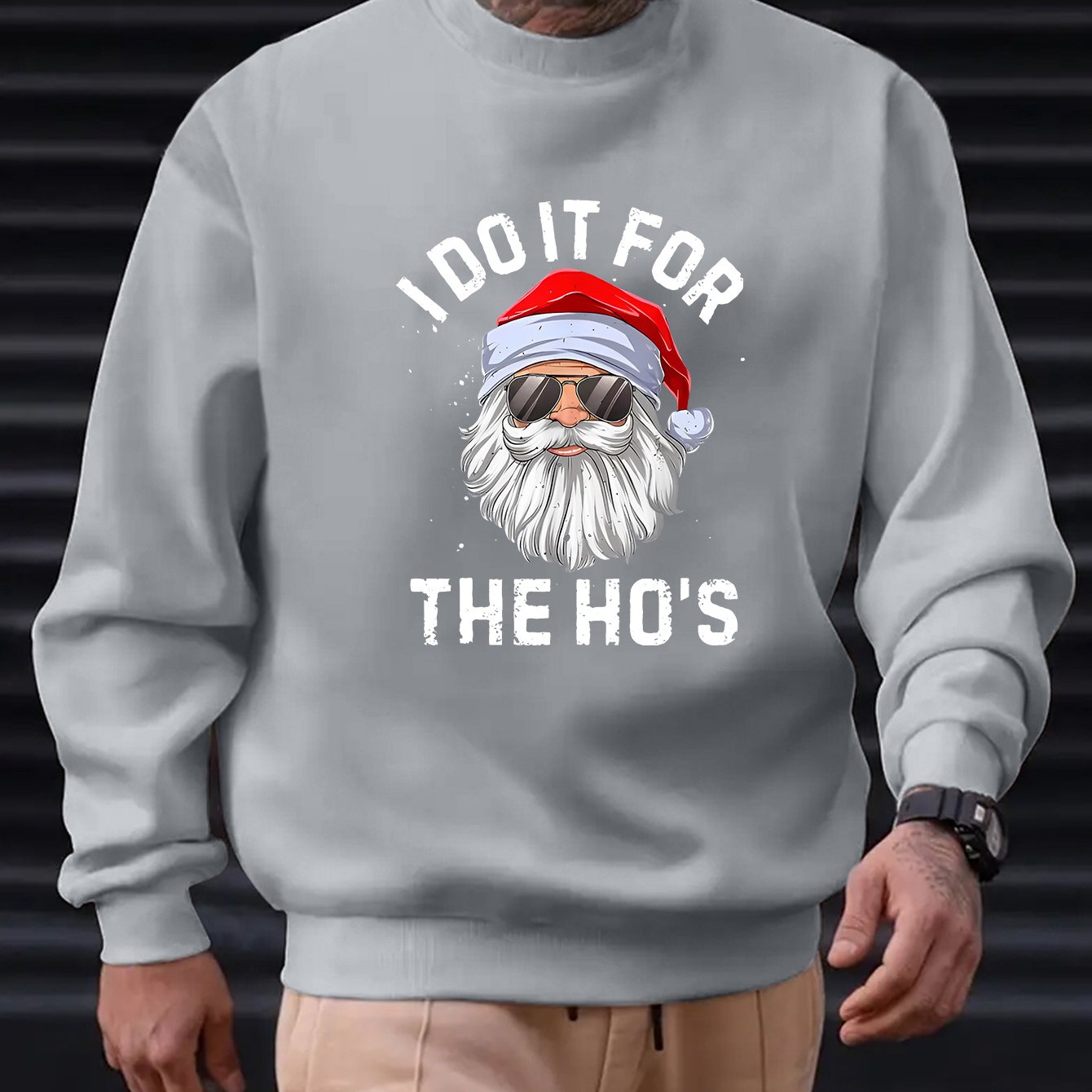 Funny - I do it for the Ho's- Santa Claus Graphic Sweatshirt for Men - Rock n Royalty Designs