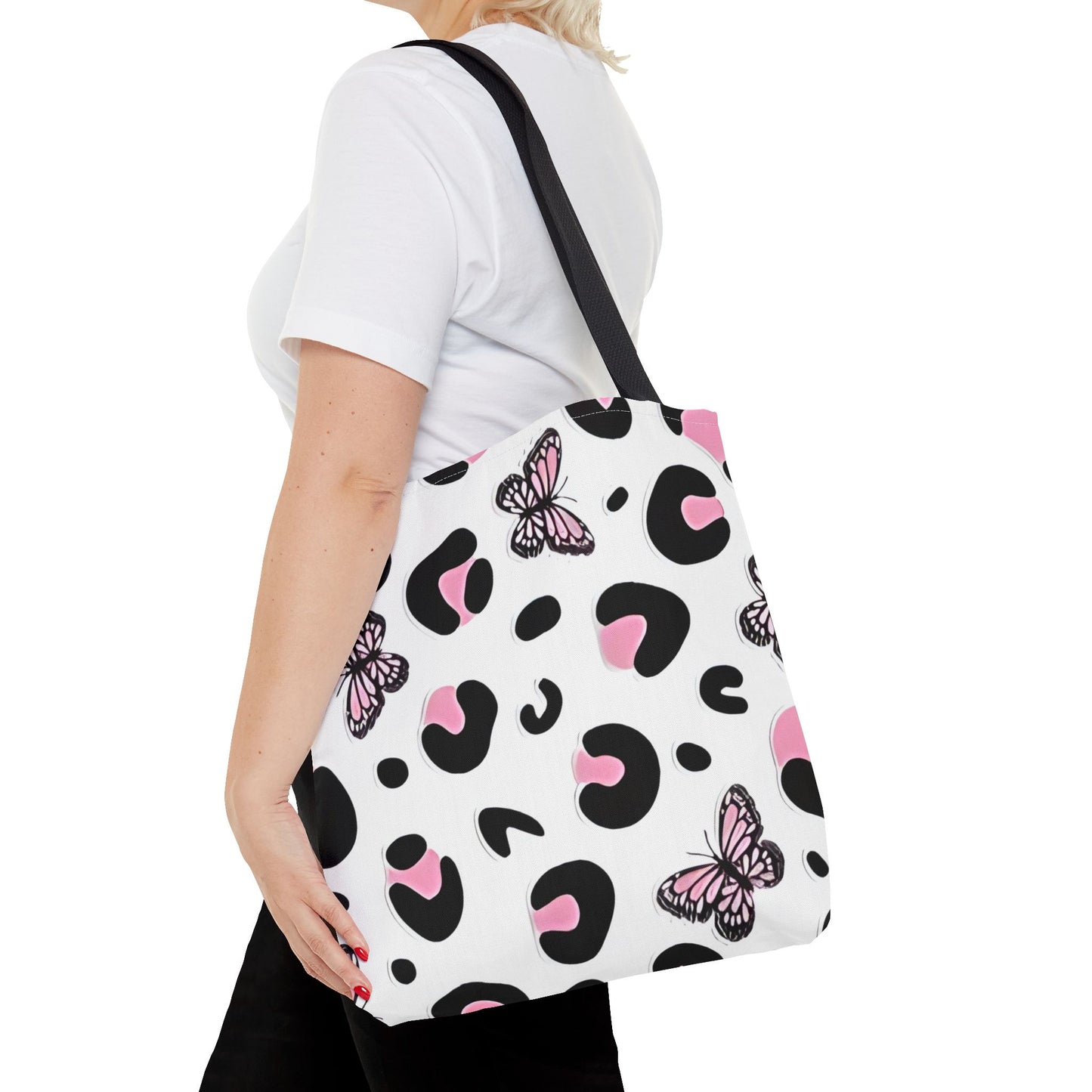 PINK ANIMAL PRINT/BUTTERFLY - Tote Bag (AOP) - Rock n Royalty Designs