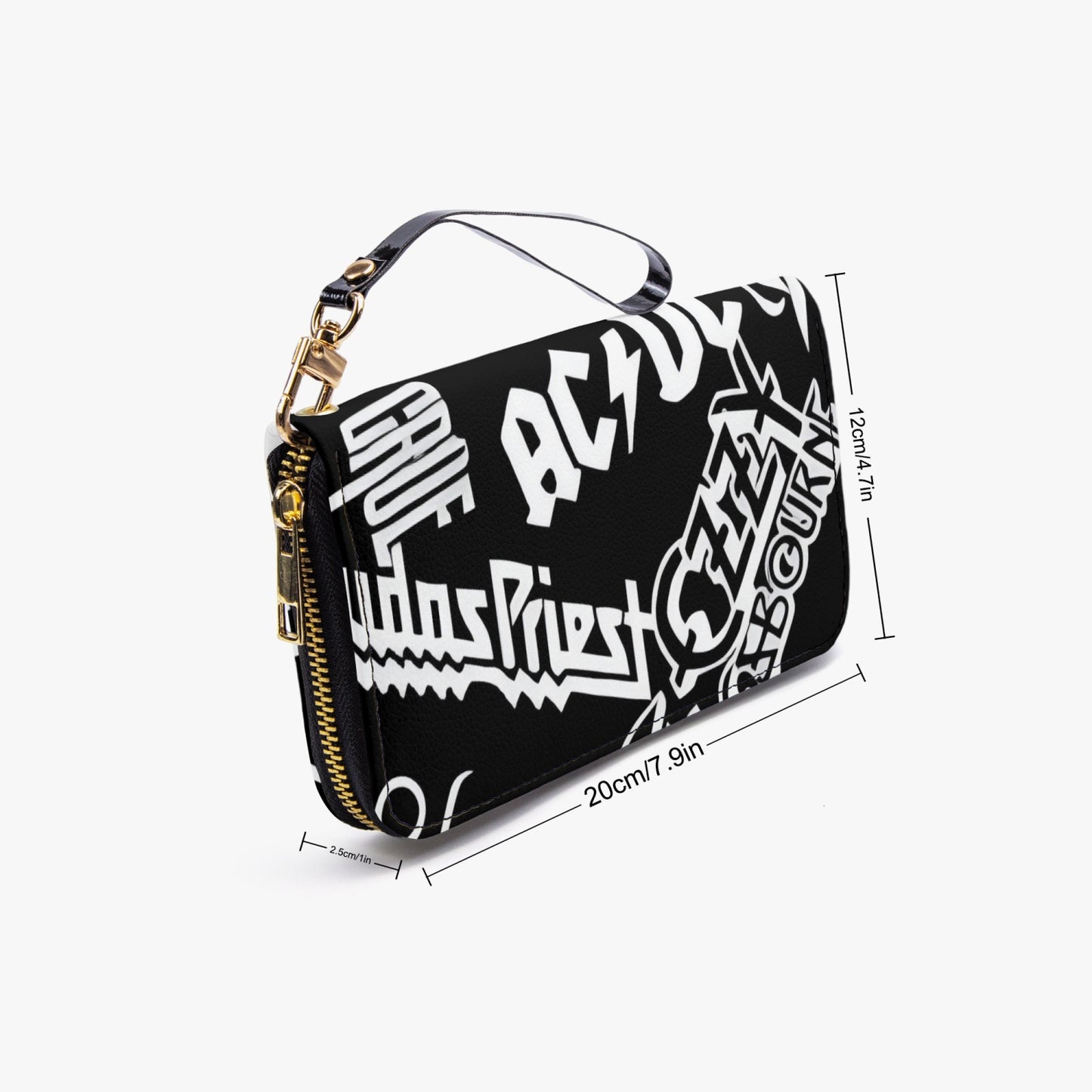 982. CLASSIC ROCK (BLACK/WHITE) Wallet with Wrist Strap