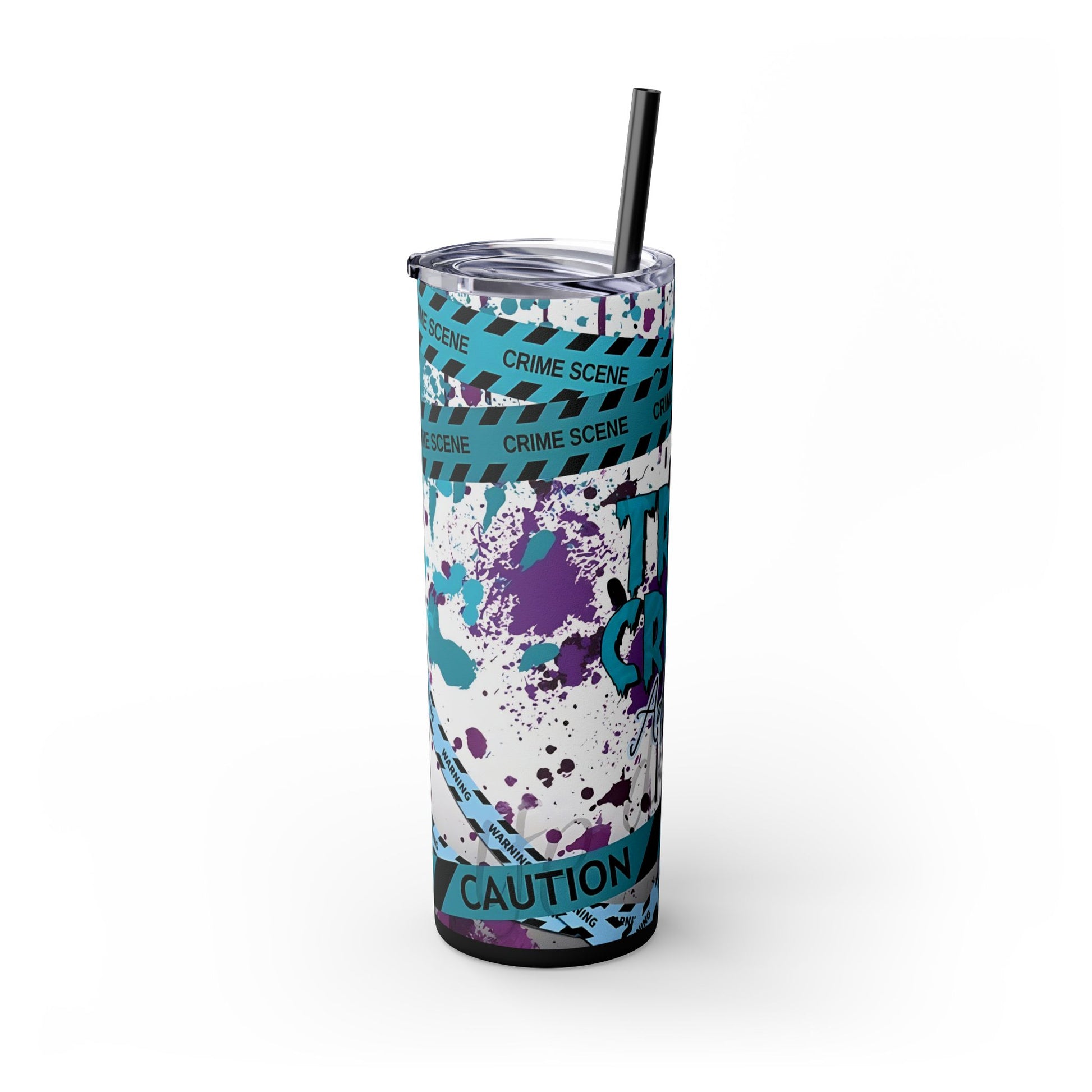 True Crime Blue - Skinny Tumbler with Straw, 20oz - Rock n Royalty Designs