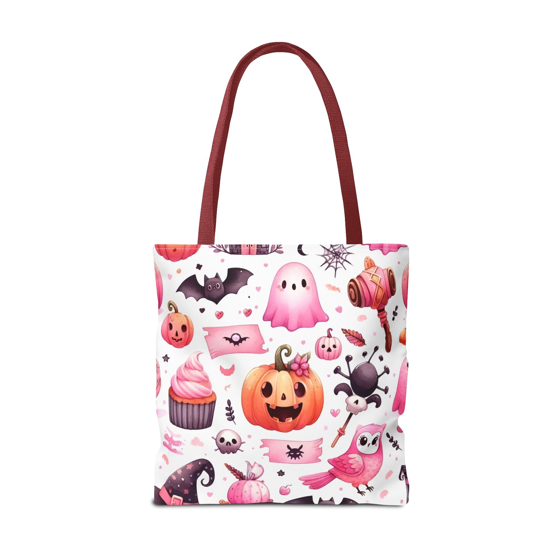 "Kawaii Halloween Tote Bag - Cute Ghost, Pumpkin & Spooky Treats Design" Printify