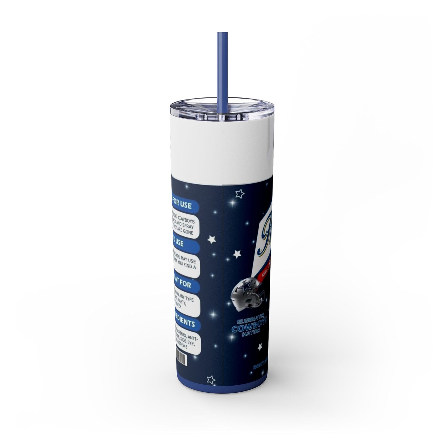 HATER BE GONE - DALLAS BOYS - Skinny Tumbler with Straw, 20oz Printify