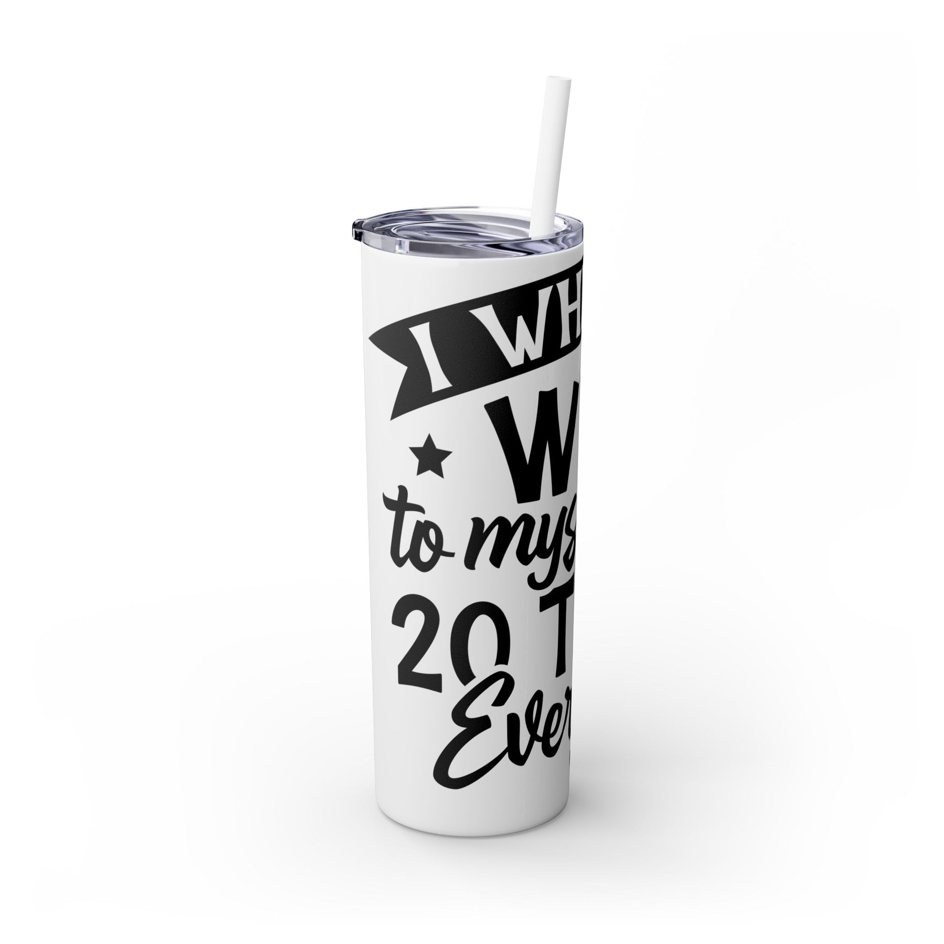 Whispers WTF - Skinny Tumbler with Straw, 20oz Printify