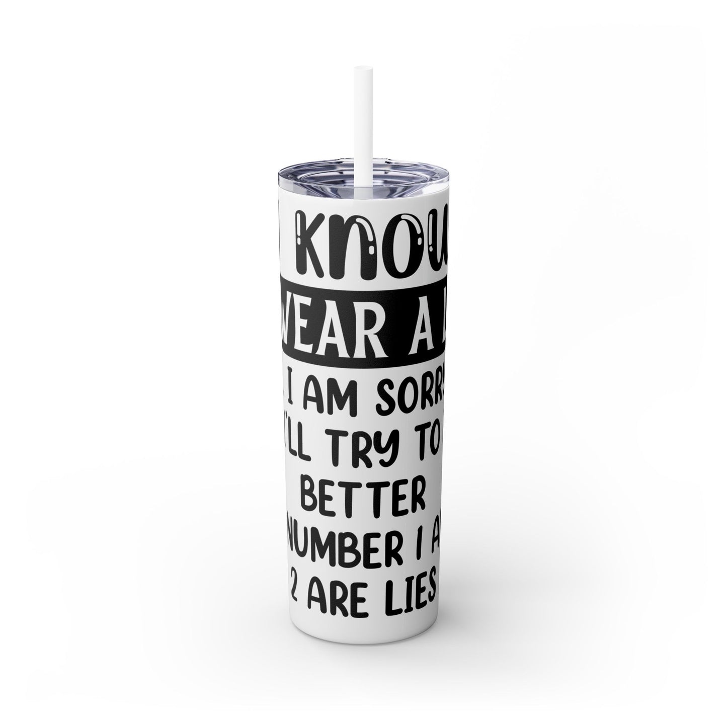 I SWEAR A LOT - Skinny Tumbler with Straw, 20oz Printify