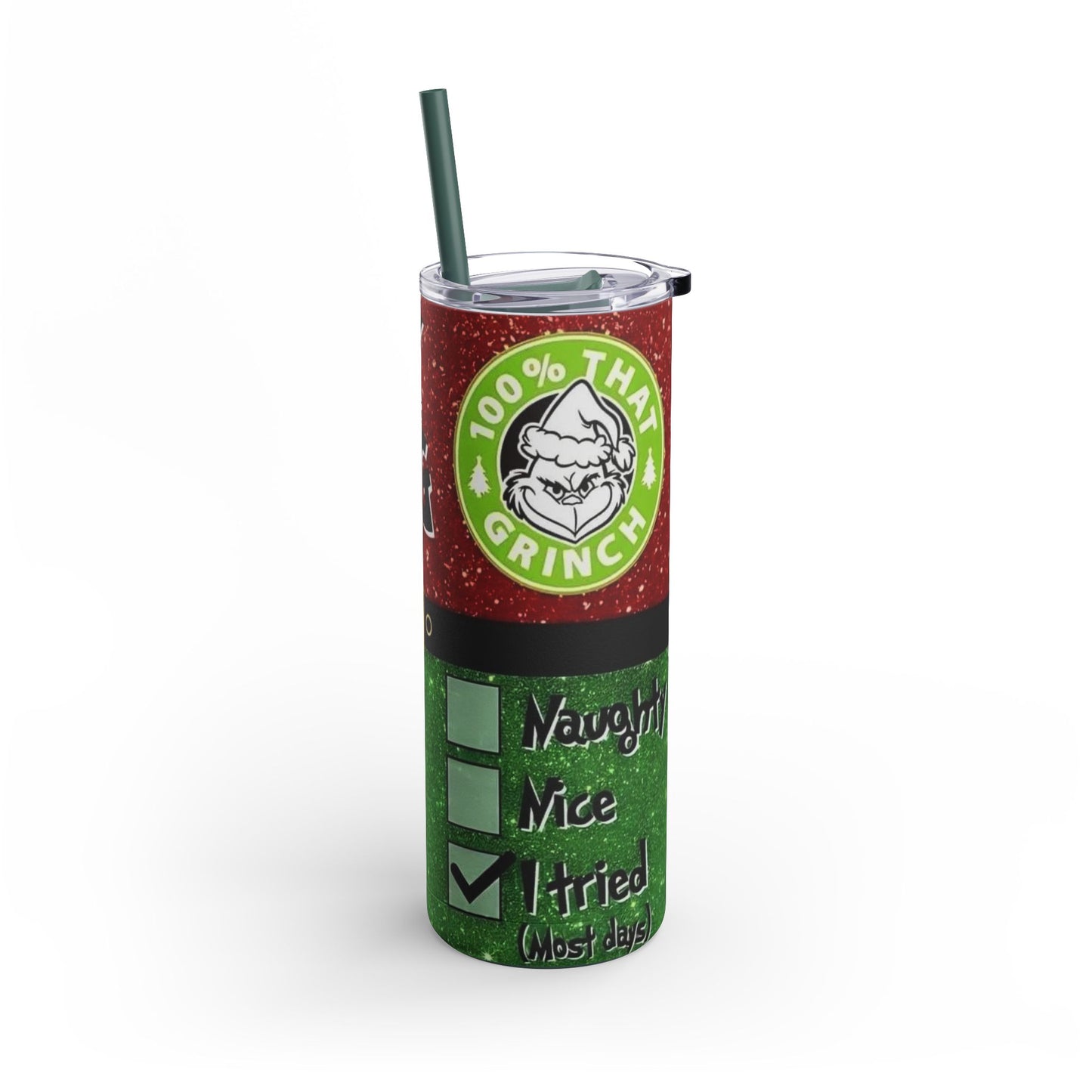 GRINCH Merry F@ckin Christmas - Skinny Matte Tumbler, 20oz Printify