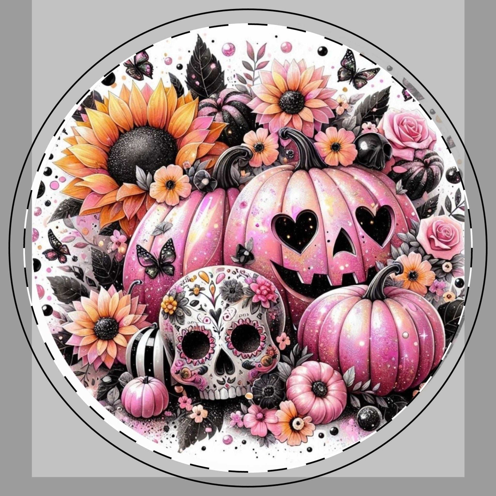 Autumn. Skull  Floral Ceramic Coaster.   X of 4 - Skull Decor"