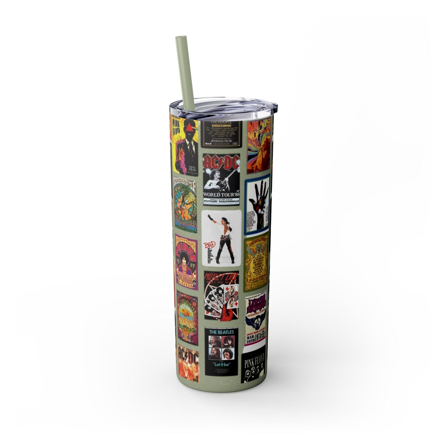 Classic Rock - Skinny Tumbler with Straw, 20oz - Rock n Royalty Designs