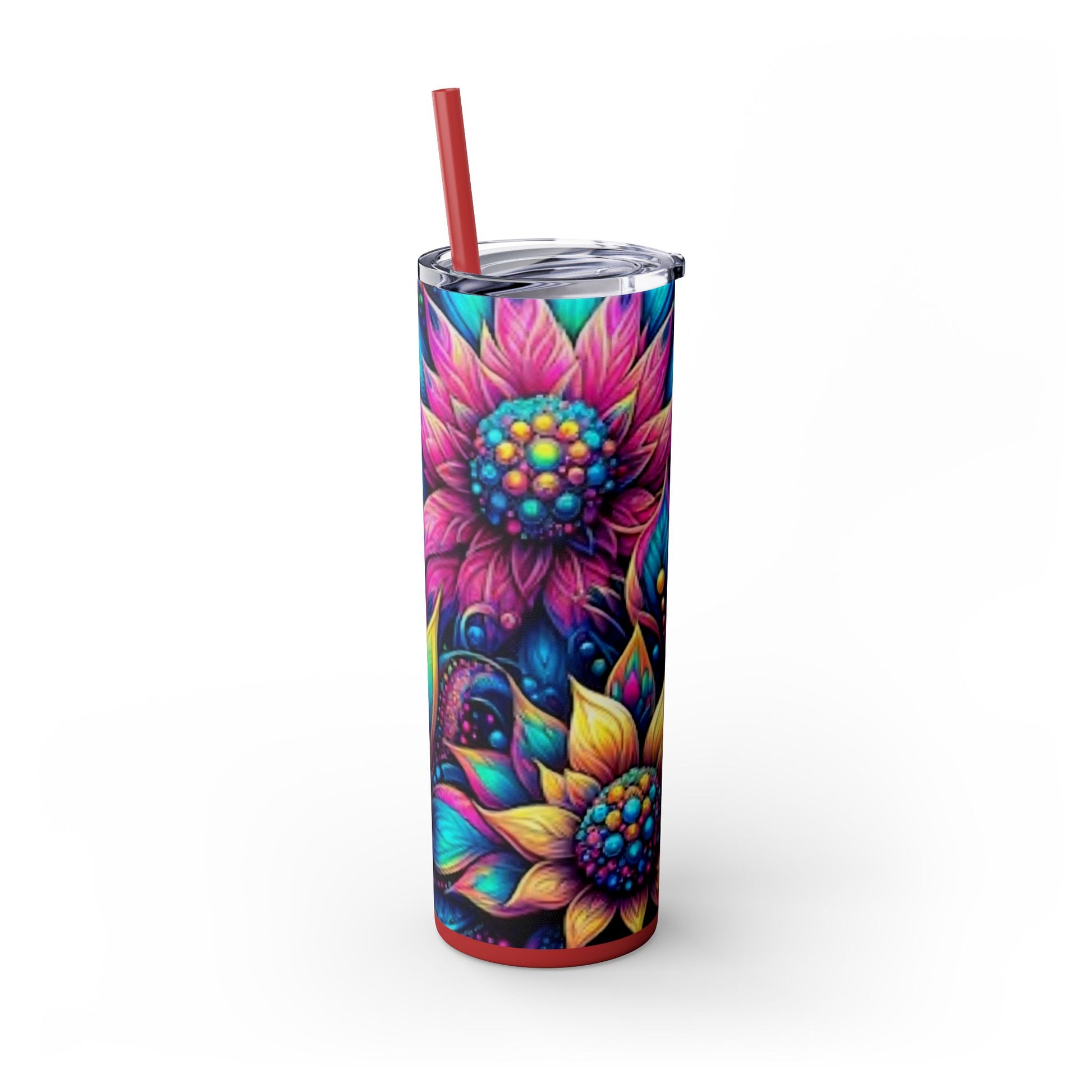 3 FLOWER BRT - Skinny Tumbler with Straw, 20oz - Rock n Royalty Designs