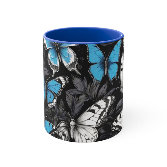 BLUE BUTTERFLIES - 11oz Accent Mug - Rock n Royalty Designs