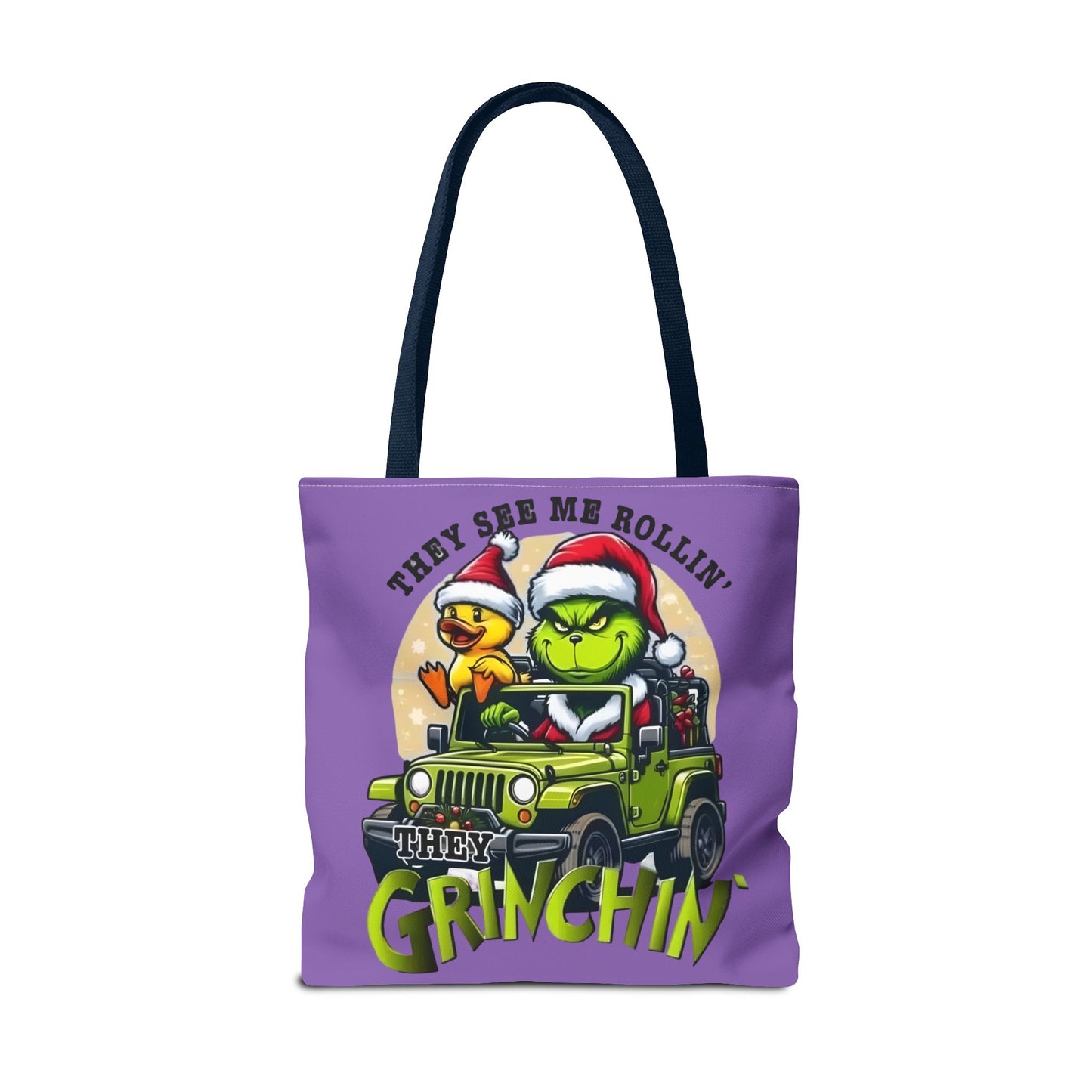 Funny Grinch Tote Bag - They see me Rollin, they Hàtin Printify