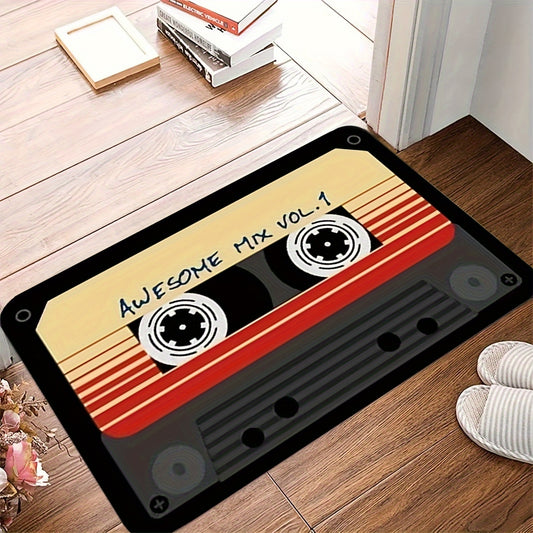 Retro Cassette Tape Mat - Dirt Resistant Door Rug - Multi-Use Entryway Mat - Rock n Royalty Designs