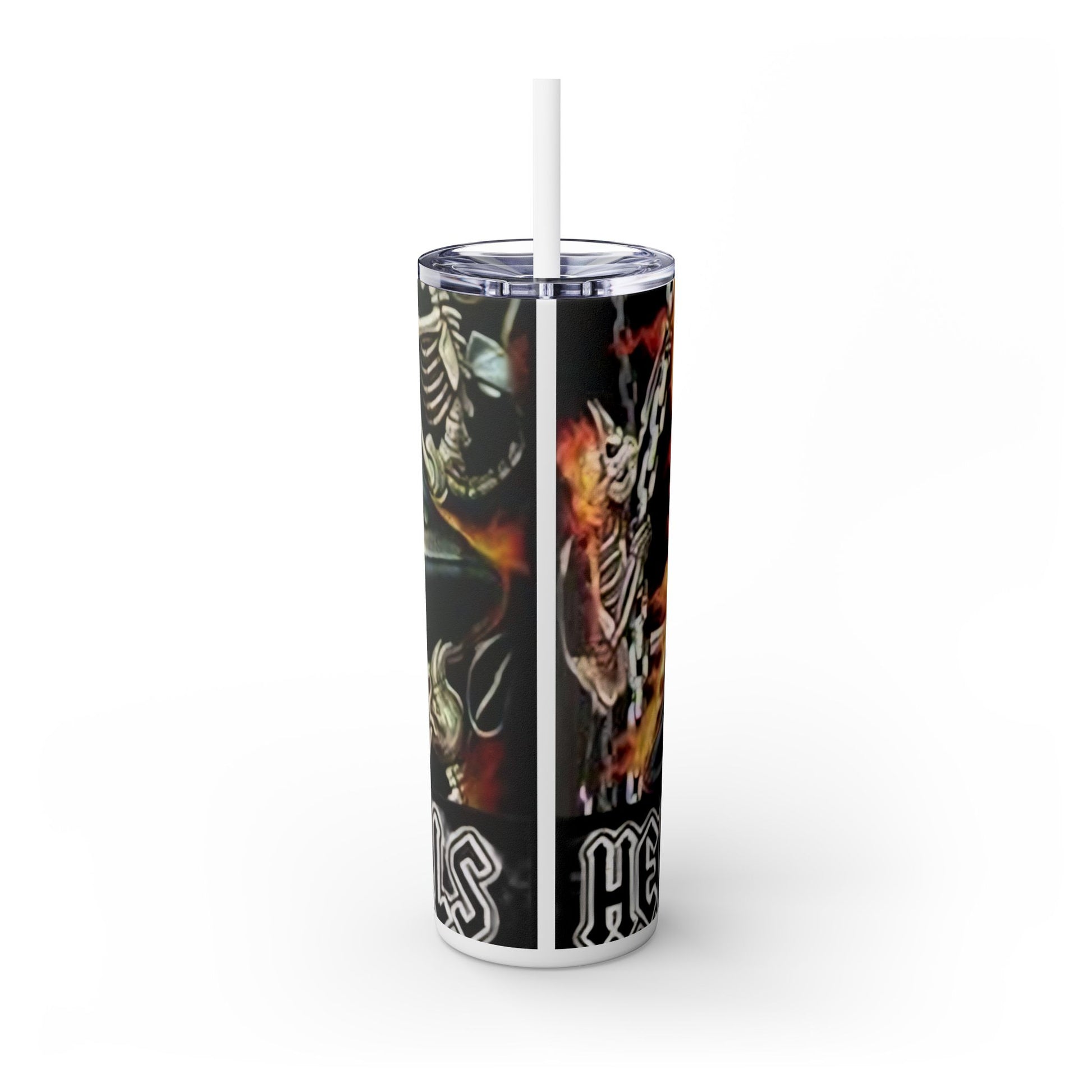 AC/DC HELLS BELLS-- Skinny Tumbler with Straw, 20oz - Rock n Royalty Designs