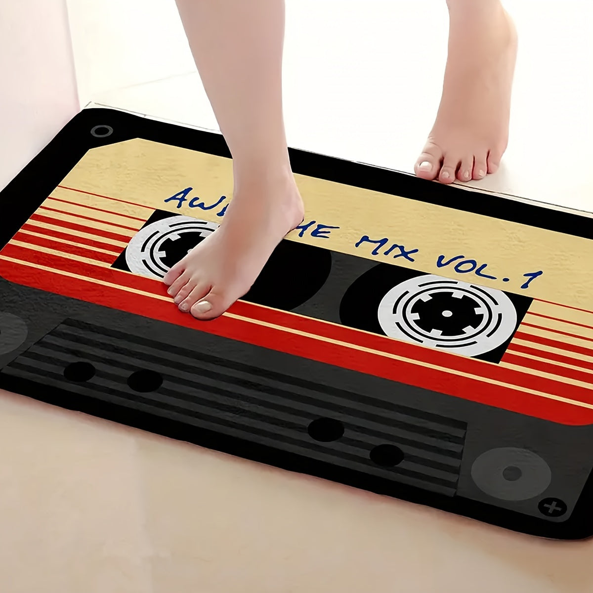 Retro Cassette Tape Mat - Dirt Resistant Door Rug - Multi-Use Entryway Mat - Rock n Royalty Designs