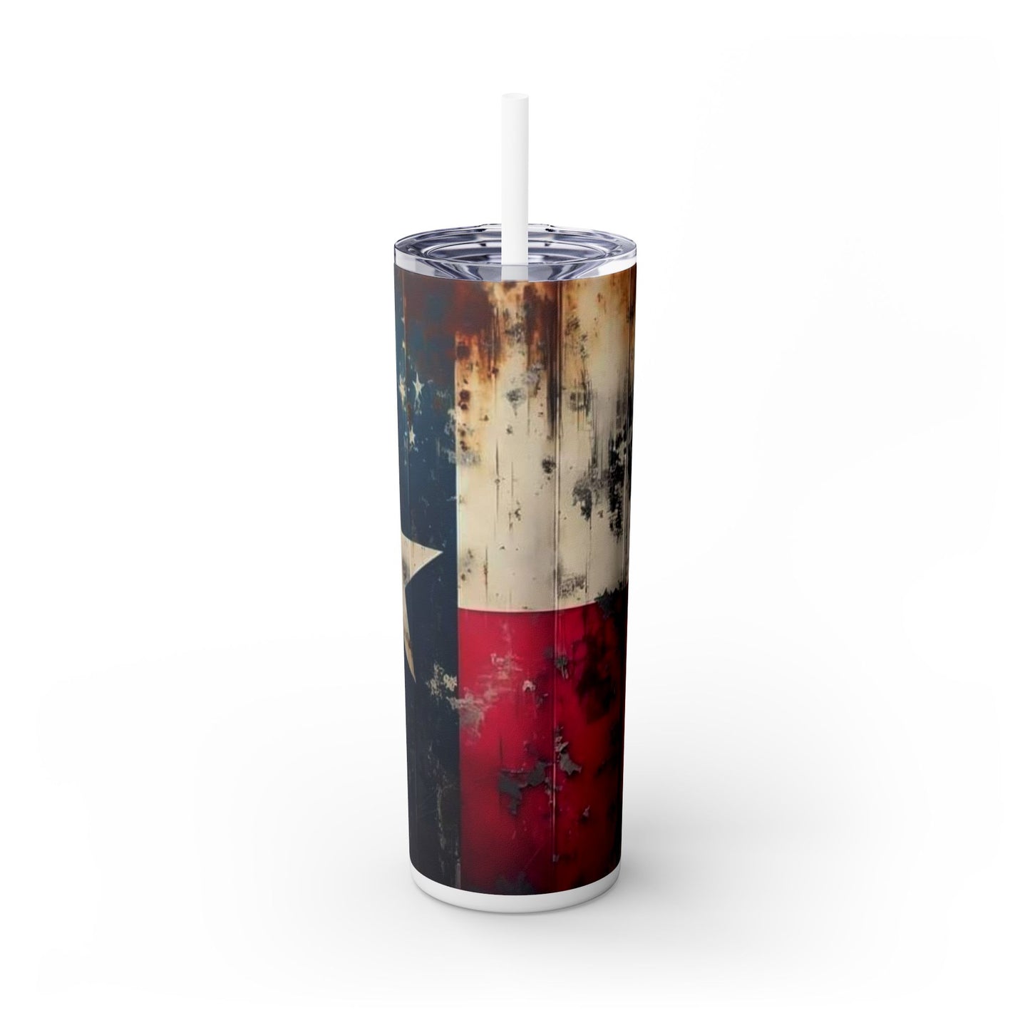 Rust Flag -Skinny Tumbler with Straw, 20oz Printify