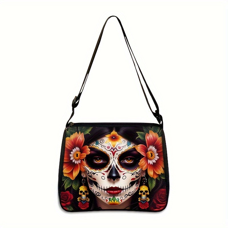 Skull Print Crossbody Bag - Fashion Shoulder Travel Purse - Rock n Royalty Designs