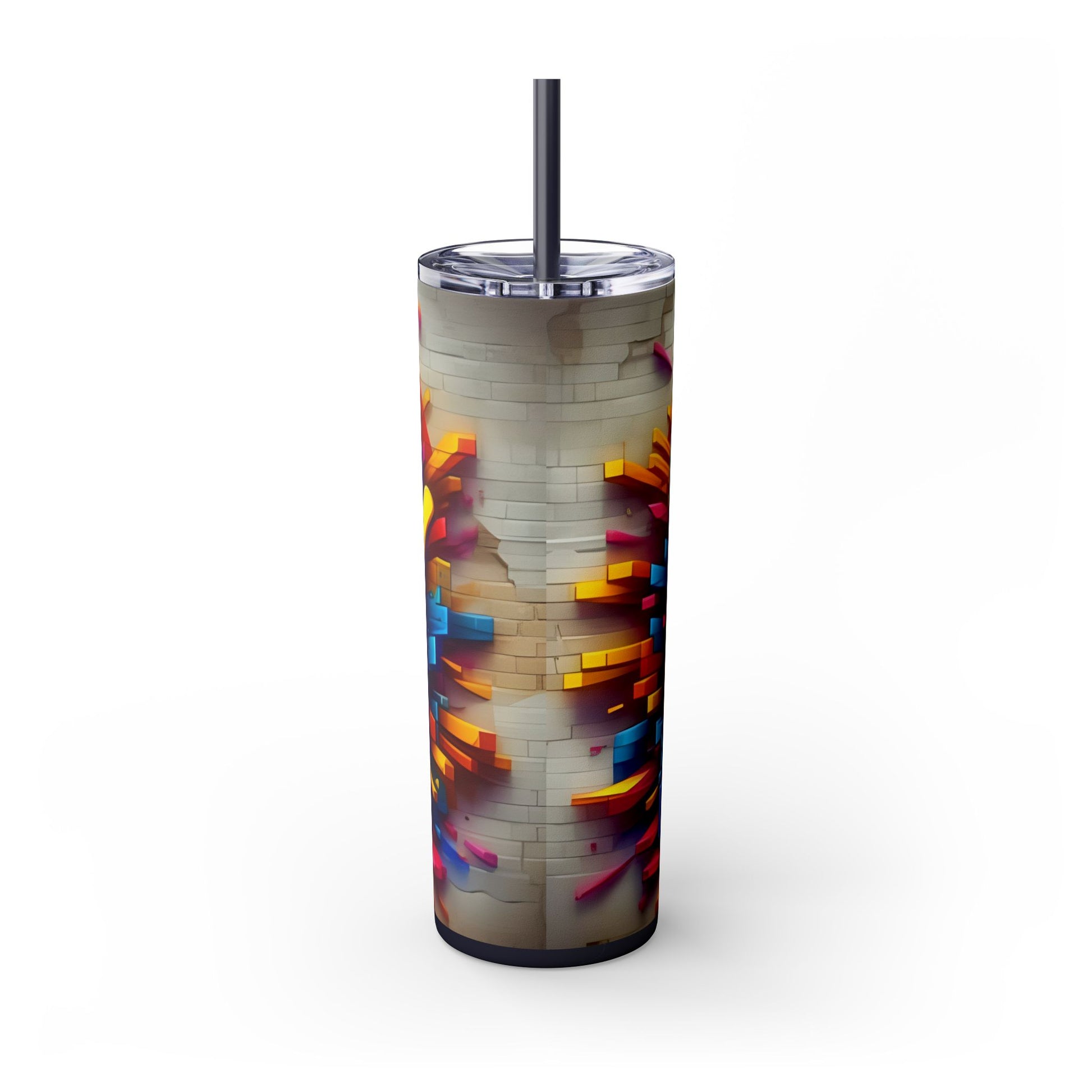 Mtv Telivision - (80s) Skinny Tumbler with Straw, 20oz - Rock n Royalty Designs