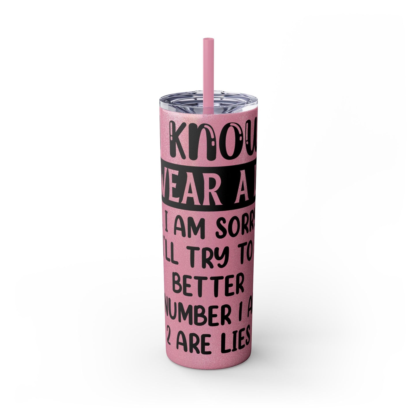 I SWEAR A LOT - Skinny Tumbler with Straw, 20oz Printify