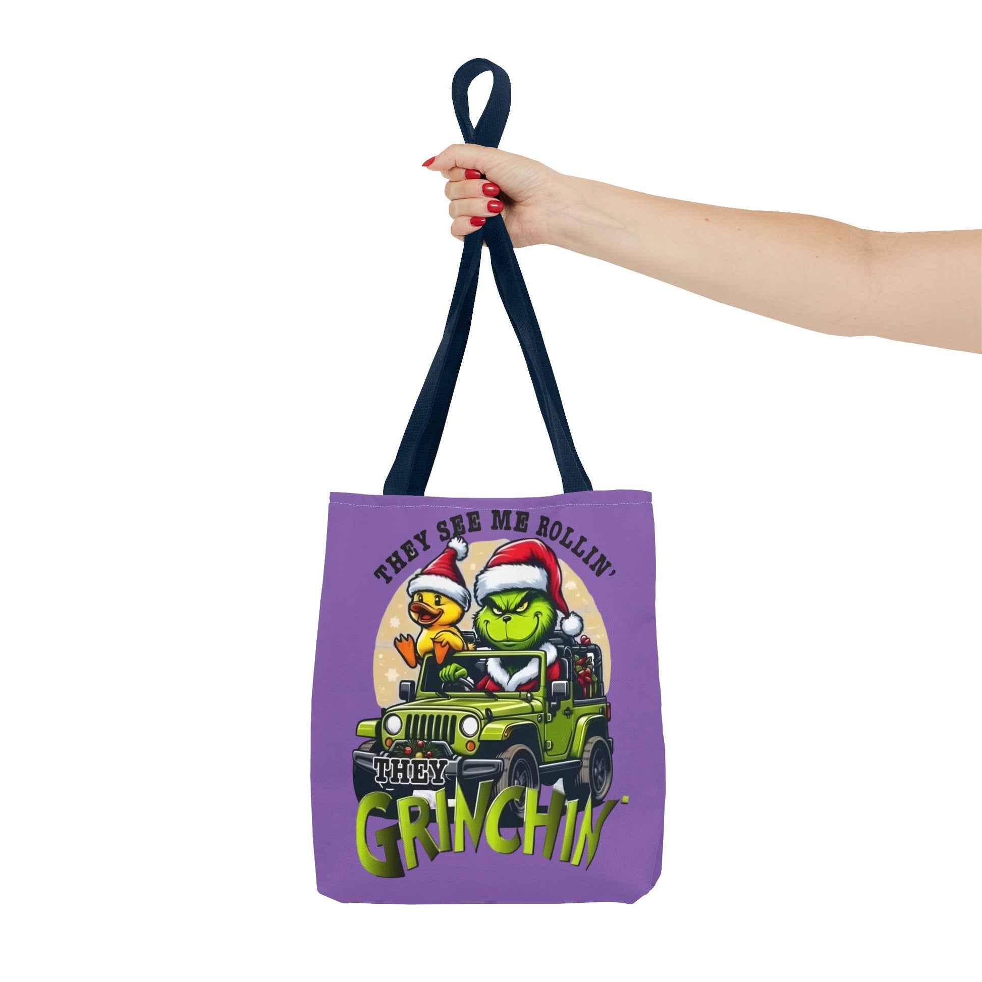 Funny Grinch Tote Bag - They see me Rollin, they Hàtin Printify