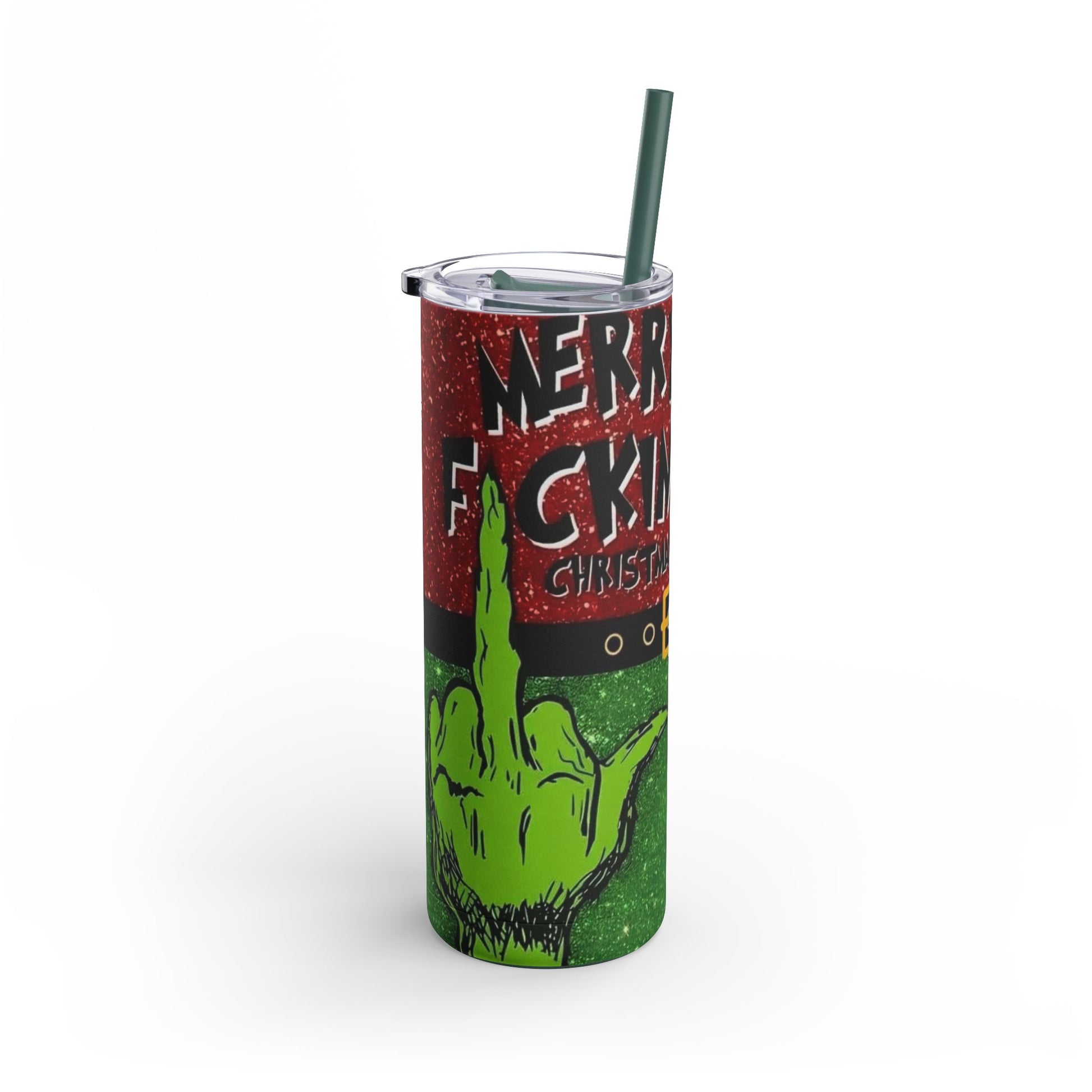 GRINCH Merry F@ckin Christmas - Skinny Matte Tumbler, 20oz Printify