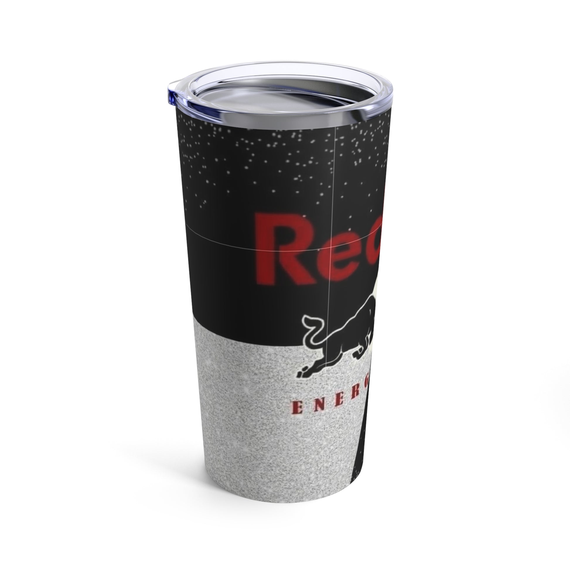 BLACK/ SILVER RED BULL - Travel Tumbler 20oz - Rock n Royalty Designs