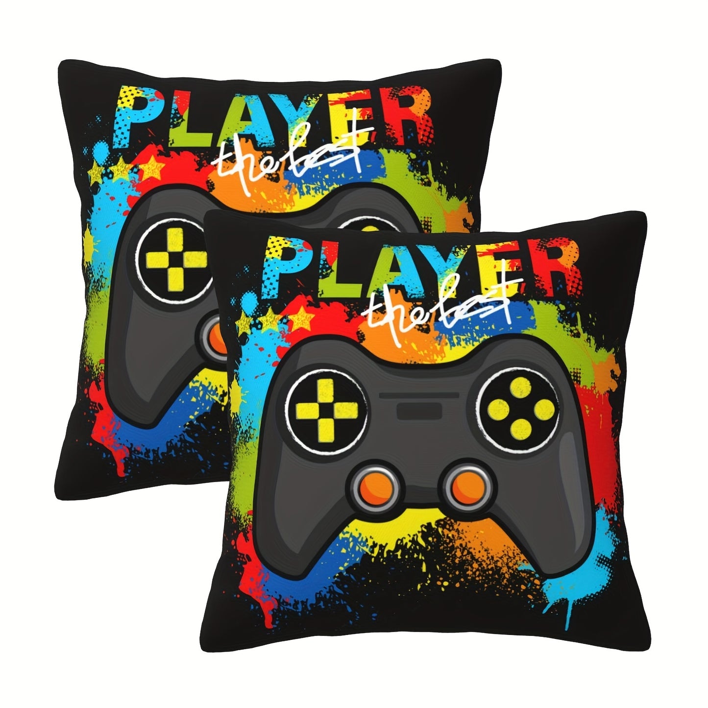 Gaming Pillow Covers Set - Short Plush, Gamer Room Decor 18x18 - Rock n Royalty Designs