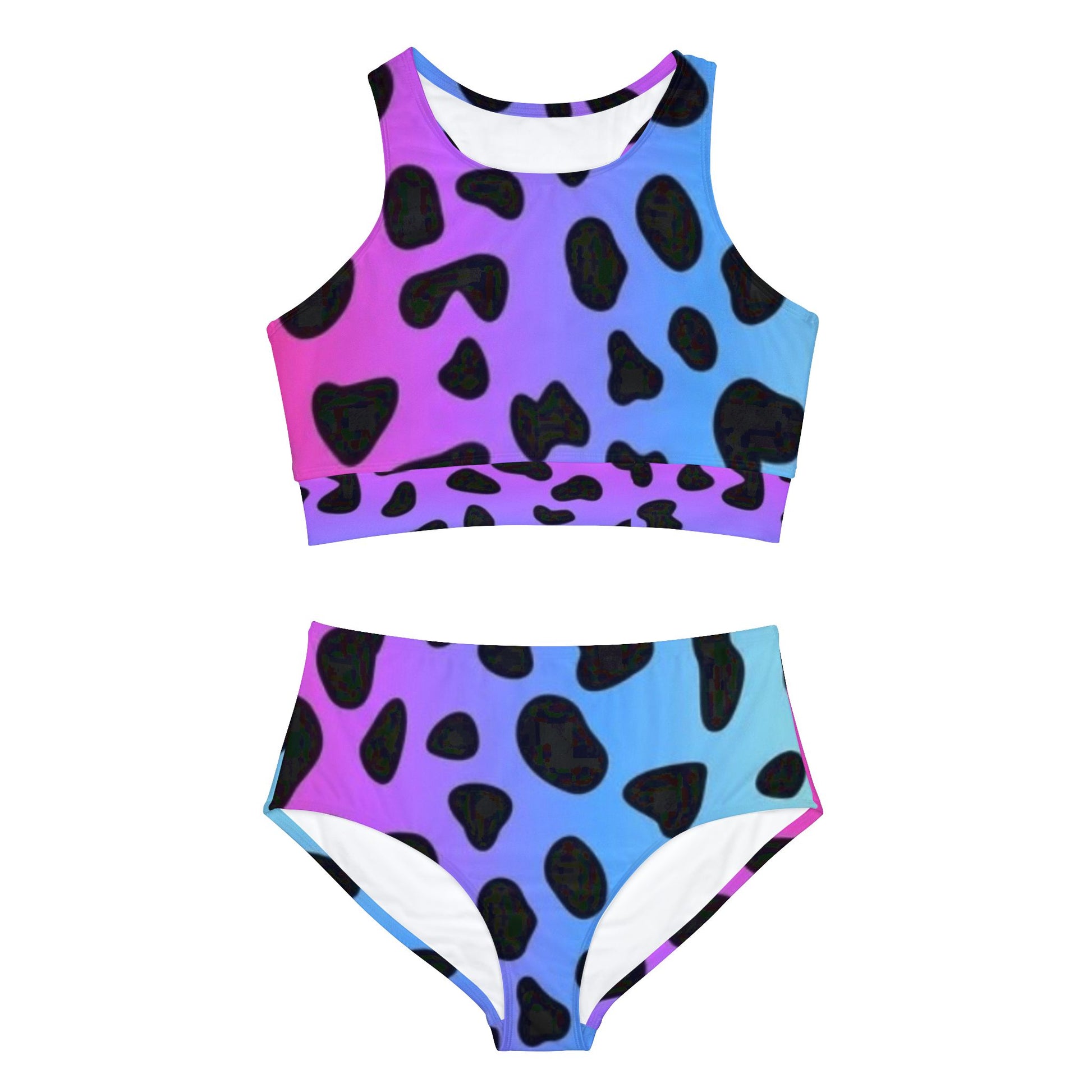 PURP/BLUE ANIMAL PRINT / Sporty Bikini Set (AOP) - Rock n Royalty Designs