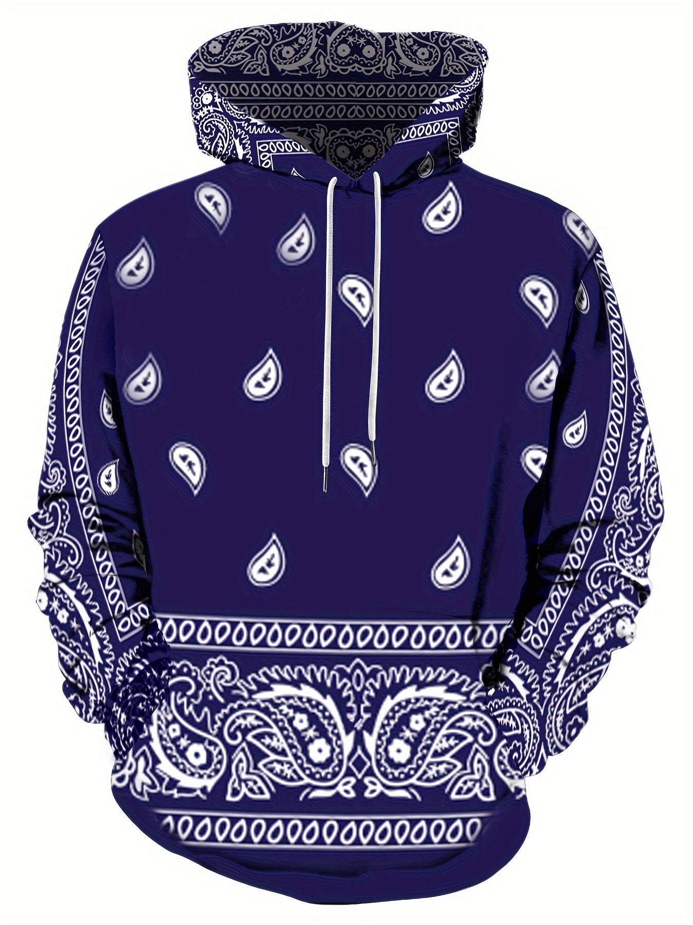 Men's Cashew Bandana Pattern Print Hoodie - Cool Graphic Design - Rock n Royalty Designs