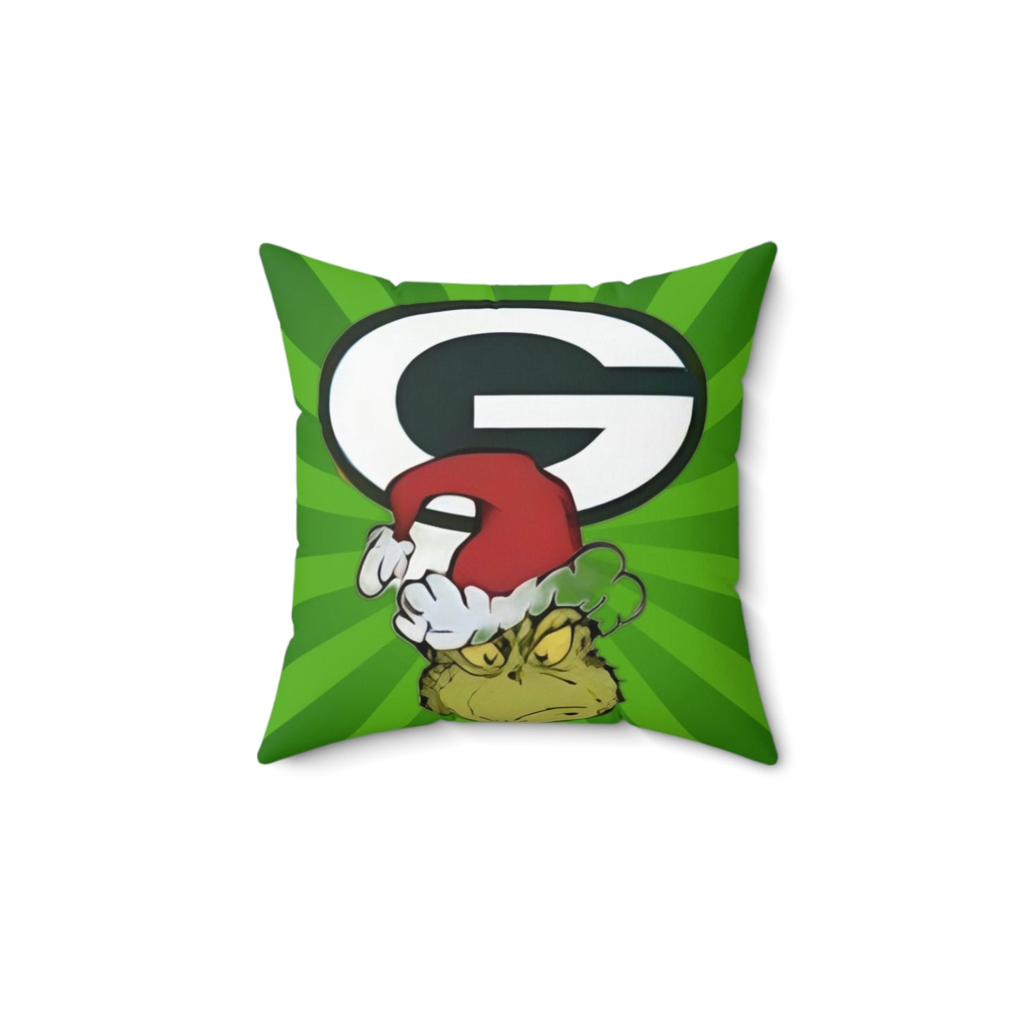 Green Bay Packers Grinch Pillow | NFL Christmas Throw Cushion - Rock n Royalty Designs