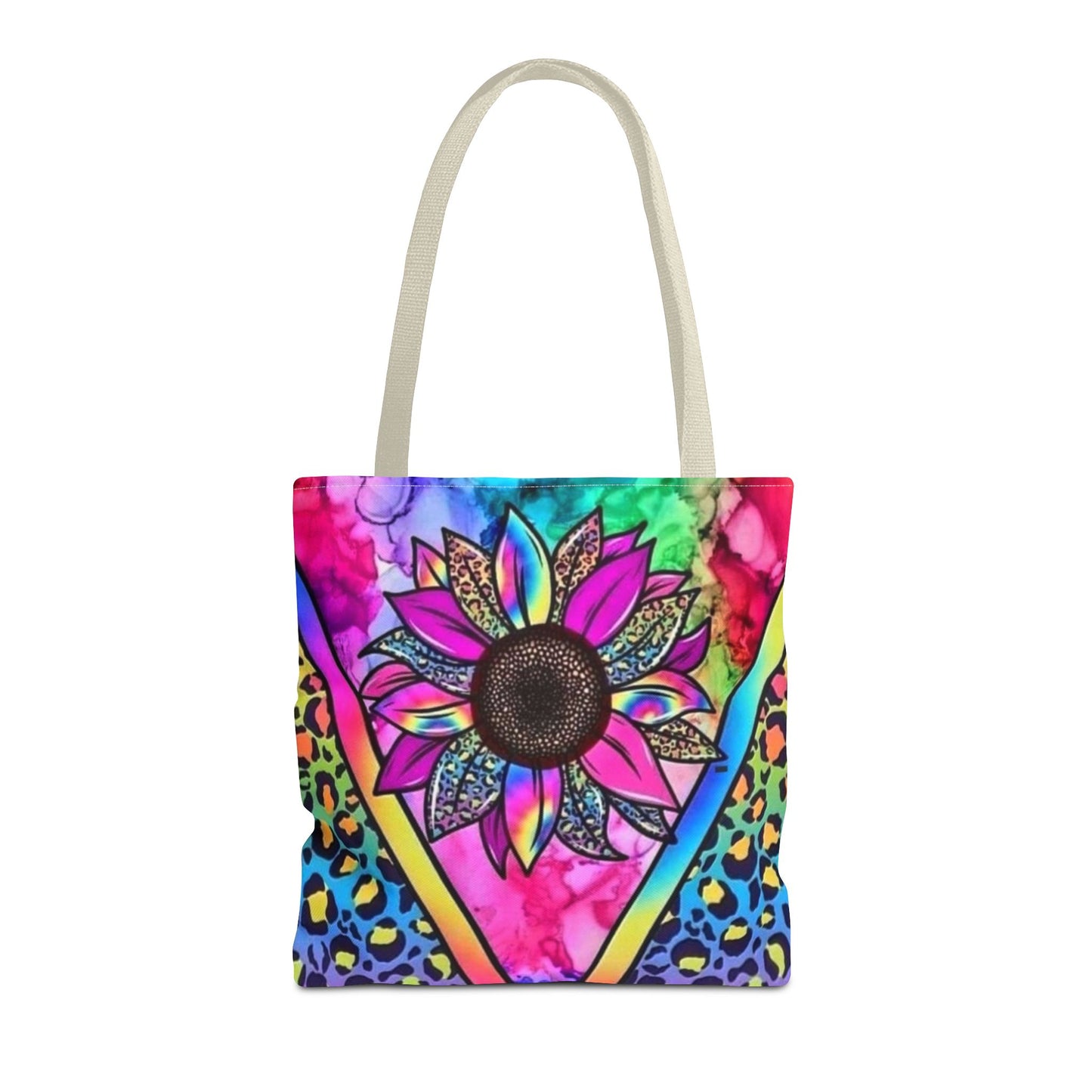 Rainbow Animal, Pink Flower, Rainbow Stripes 3 Designs 3 sizes - Tote Bag (AOP) - Rock n Royalty Designs