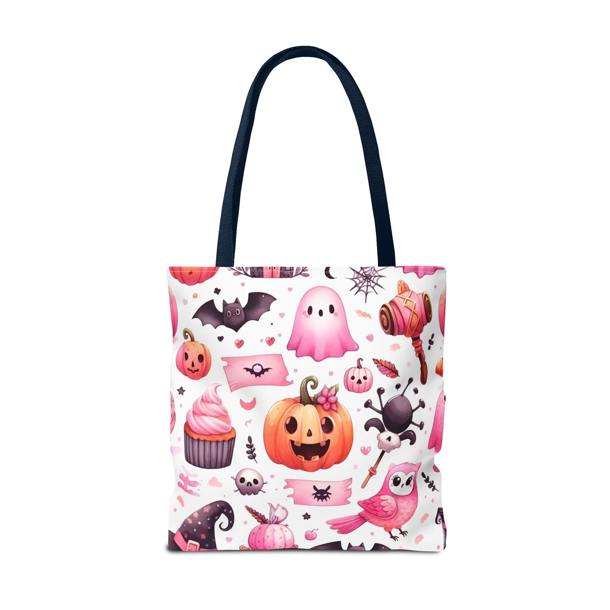 "Kawaii Halloween Tote Bag - Cute Ghost, Pumpkin & Spooky Treats Design" Printify