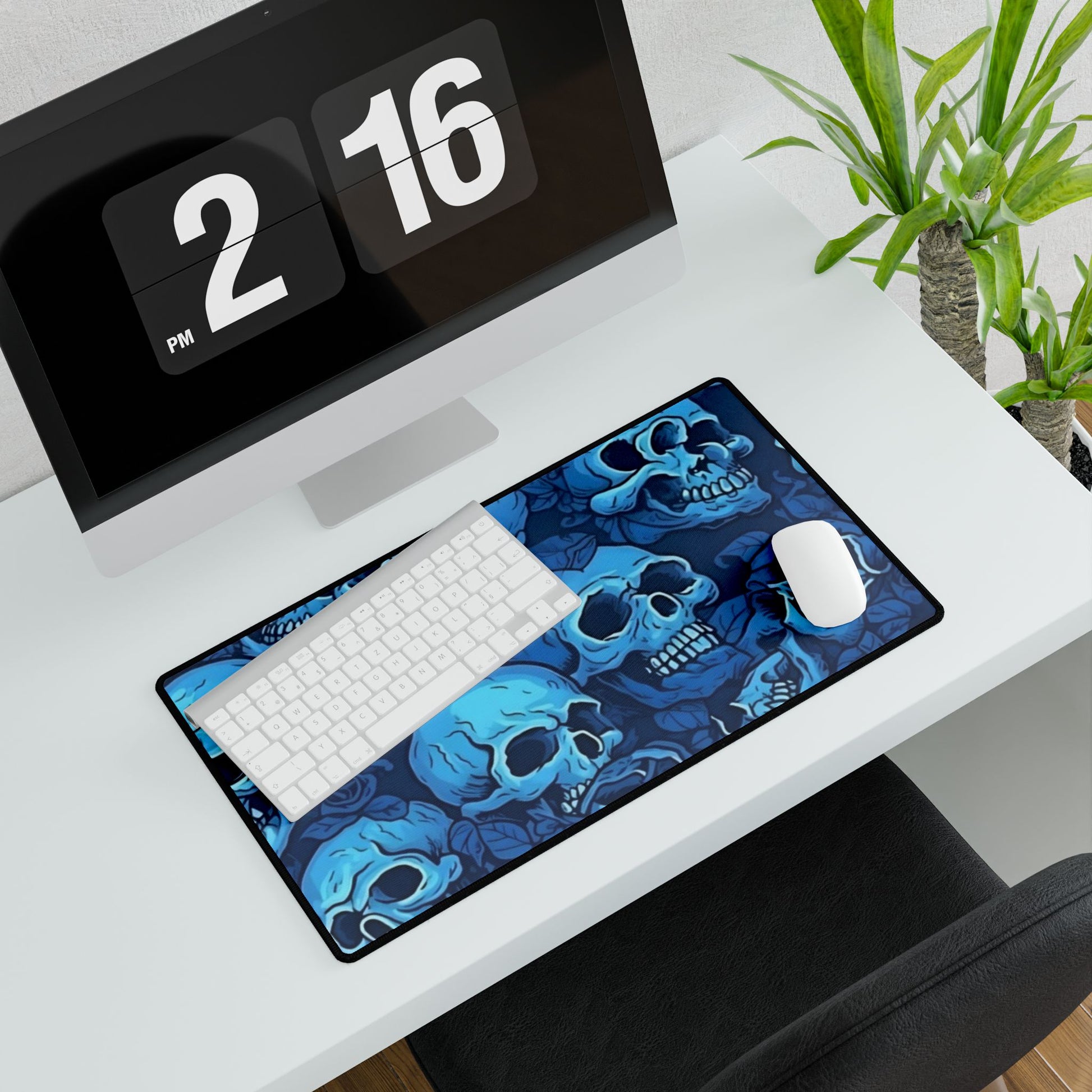 BRIGHT BLUE SKULLS - Desk Mats - Rock n Royalty Designs