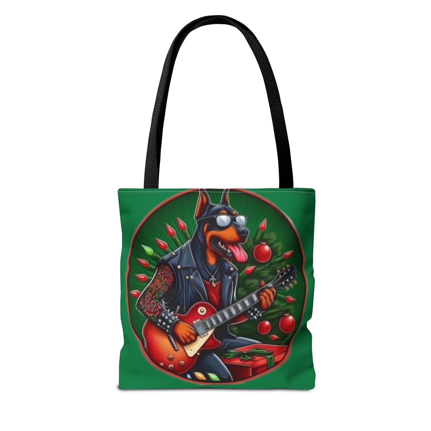 Cool Dobiman Tote Bag - Leather Jacket Guitar Funny Design Printify