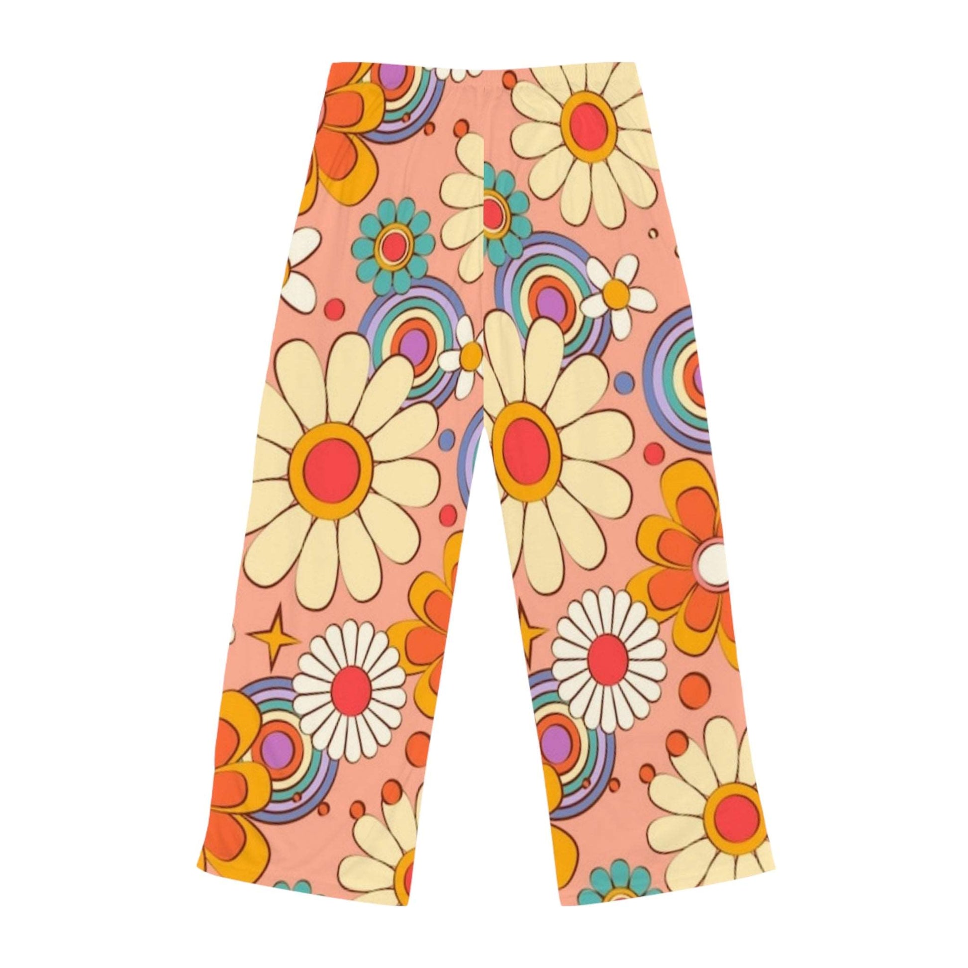 70s Orange Flowers - Women's Pajama Pants (AOP) - Rock n Royalty Designs