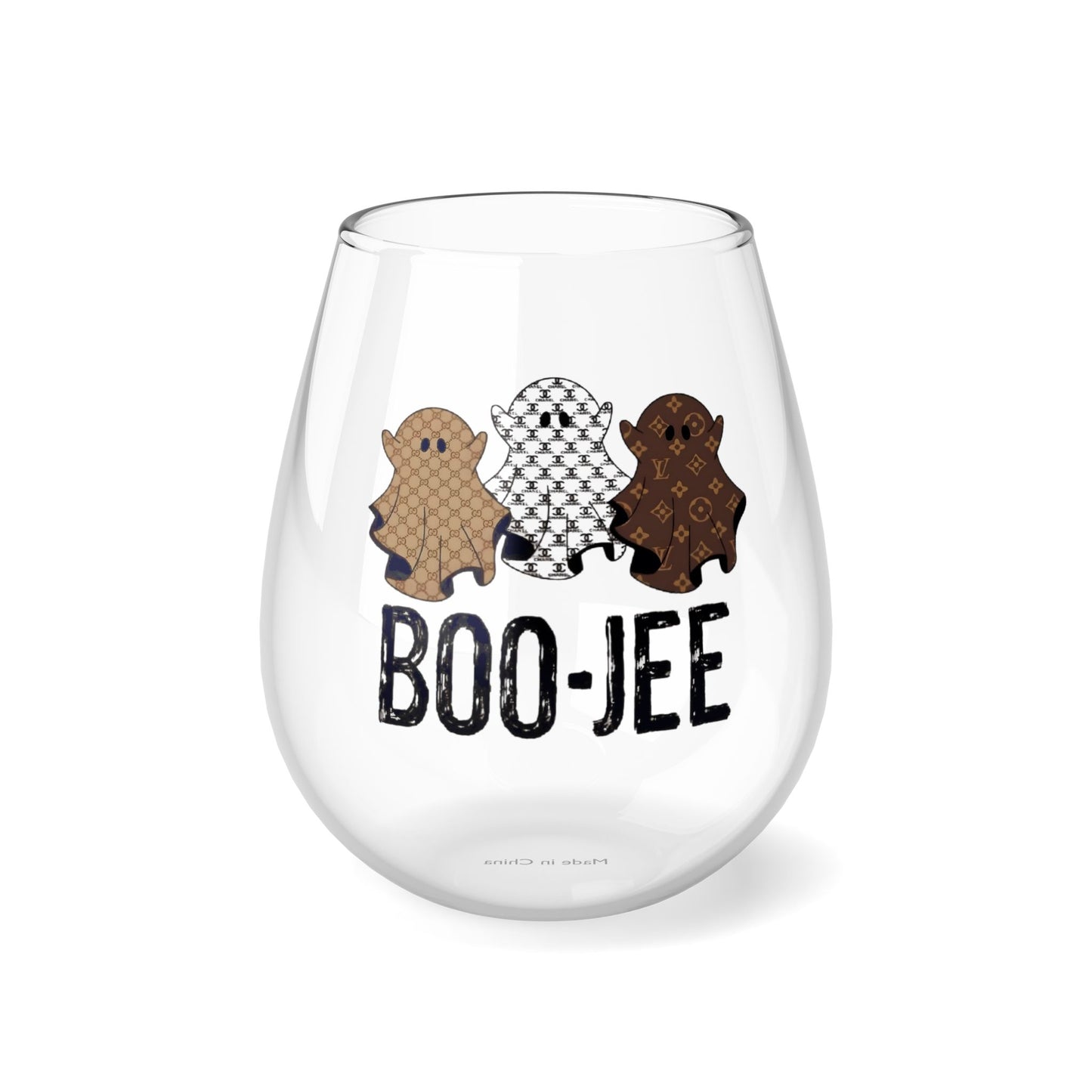 BOO-JEE - Stemless Wine Glass, 11.75oz Printify