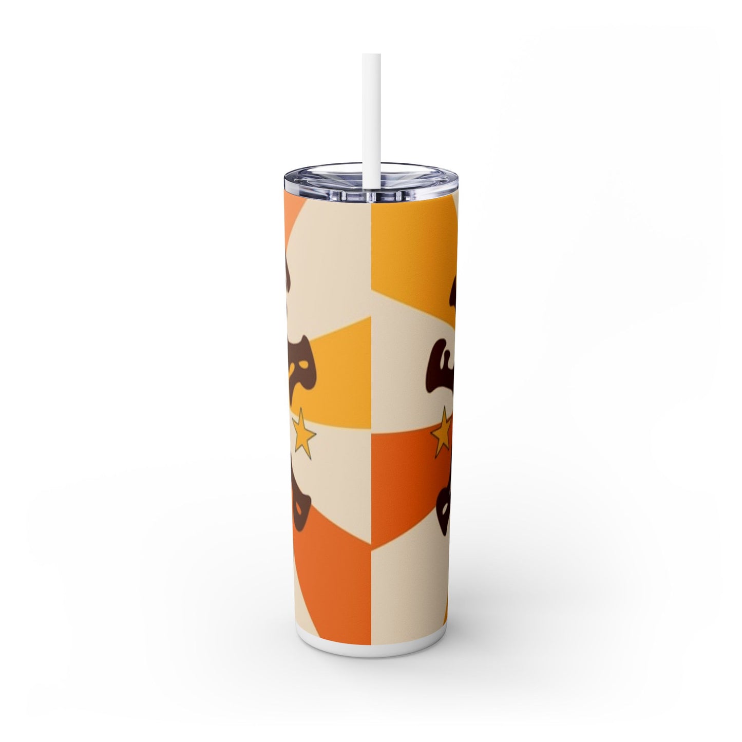 FLOWER POWER 60s -Skinny Tumbler with Straw, 20oz - Rock n Royalty Designs