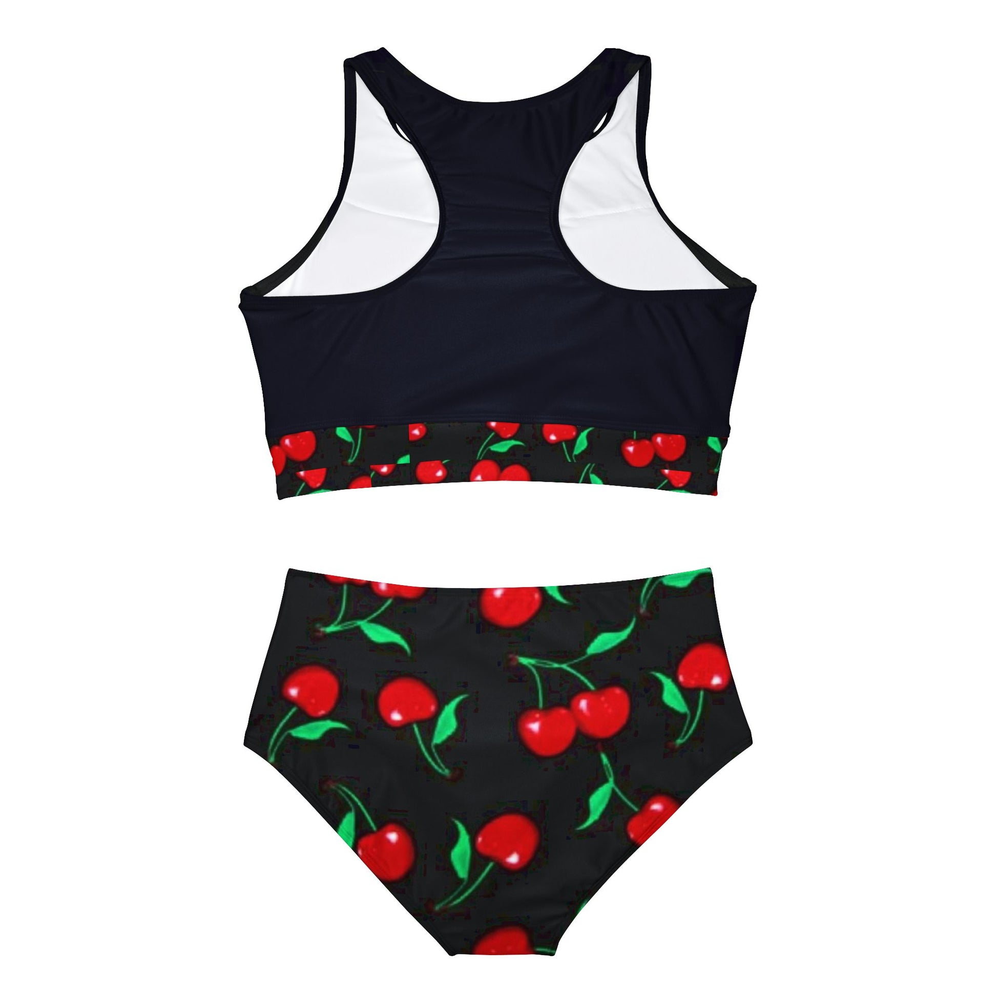 BLK RED CHEERIES - Sporty Bikini Set (AOP) - Rock n Royalty Designs