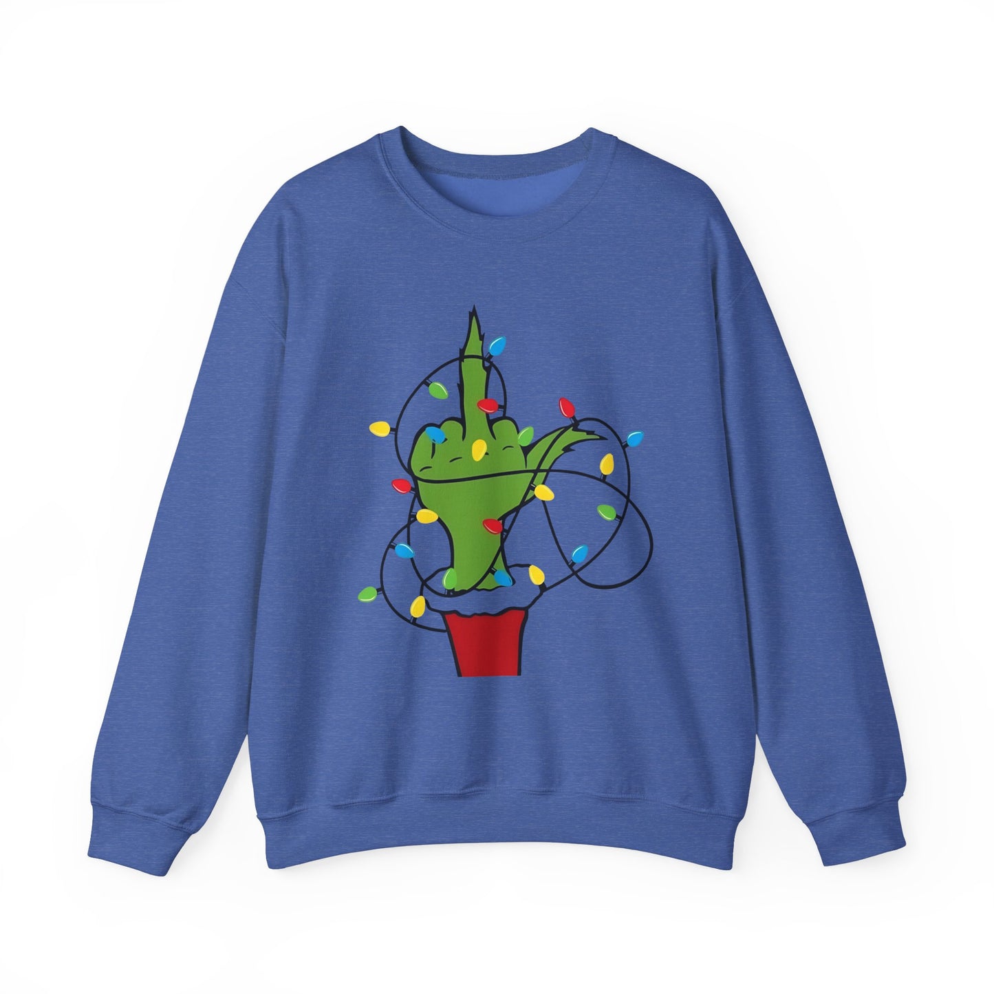 GRINCH FLIPPIN BIRD Unisex Heavy Blend™ Crewneck Sweatshirt Printify