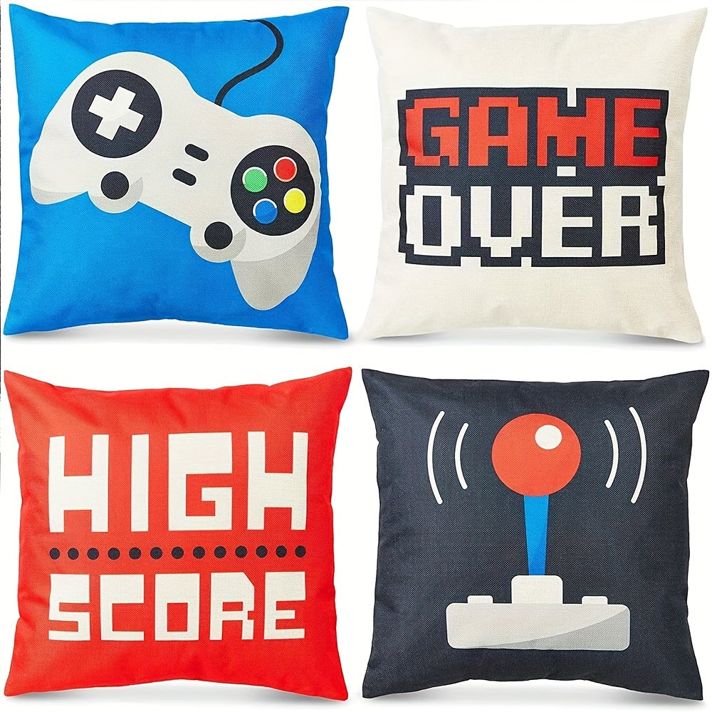 Gamer Throw Pillow Covers 4 Pack - Rock n Royalty Designs