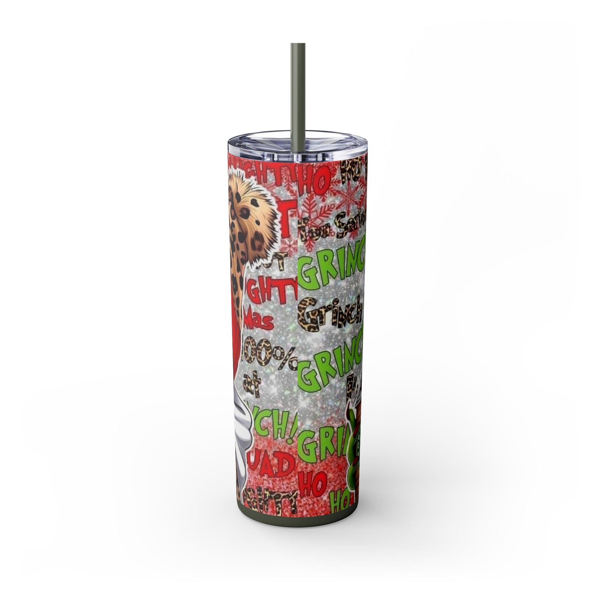 MISS GRINCH D Skinny Tumbler with Straw, 20oz Printify