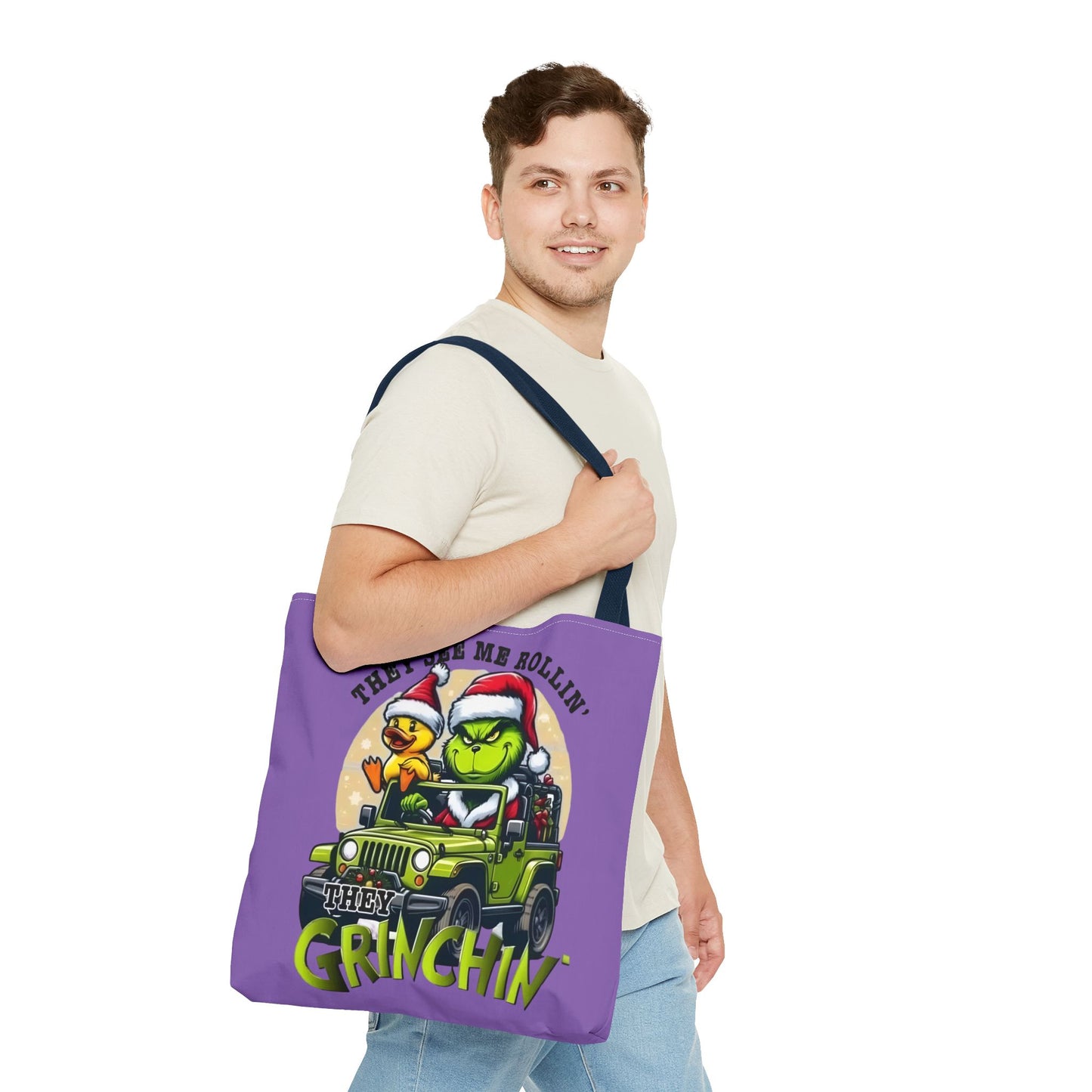 Funny Grinch Tote Bag - They see me Rollin, they Hàtin Printify