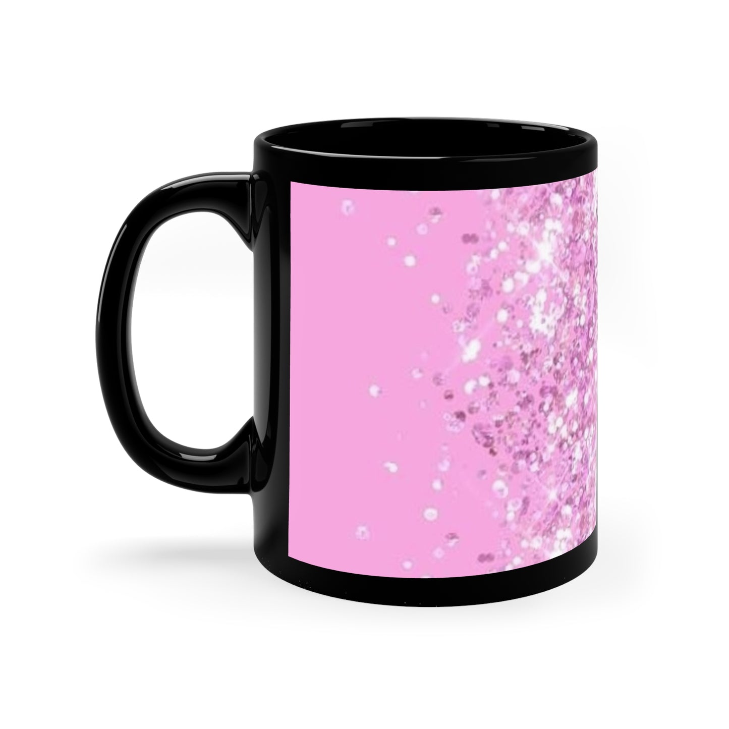 Pink Animal Print Black Coffee Mug, 11oz Printify