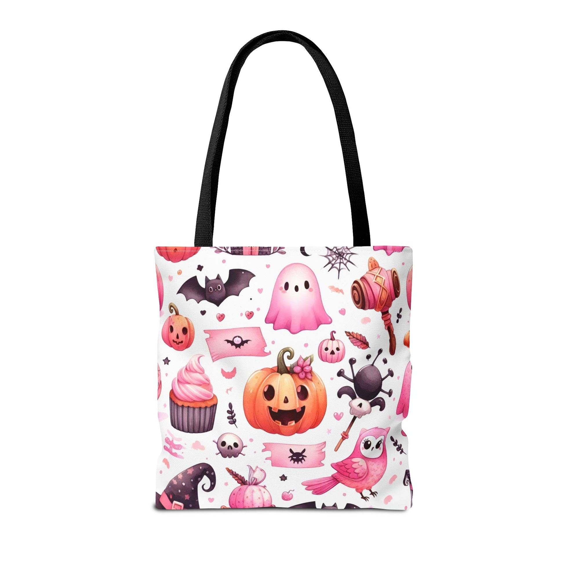 "Kawaii Halloween Tote Bag - Cute Ghost, Pumpkin & Spooky Treats Design" Printify