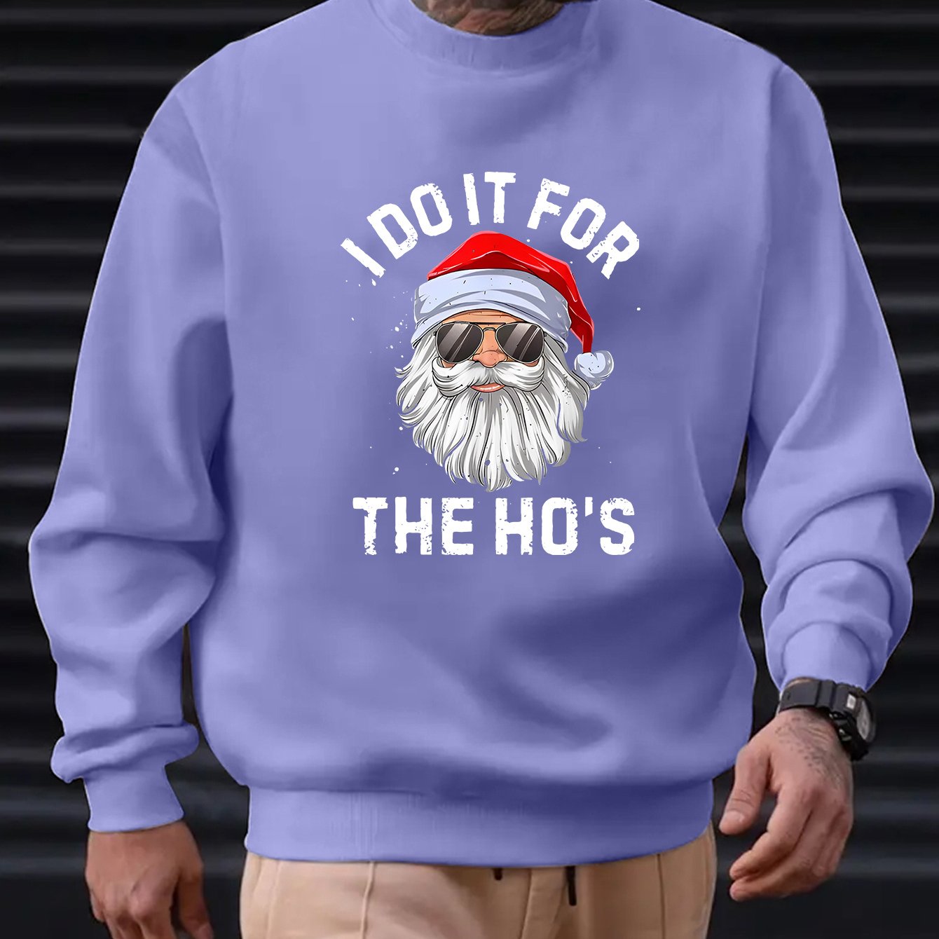 Funny - I do it for the Ho's- Santa Claus Graphic Sweatshirt for Men - Rock n Royalty Designs