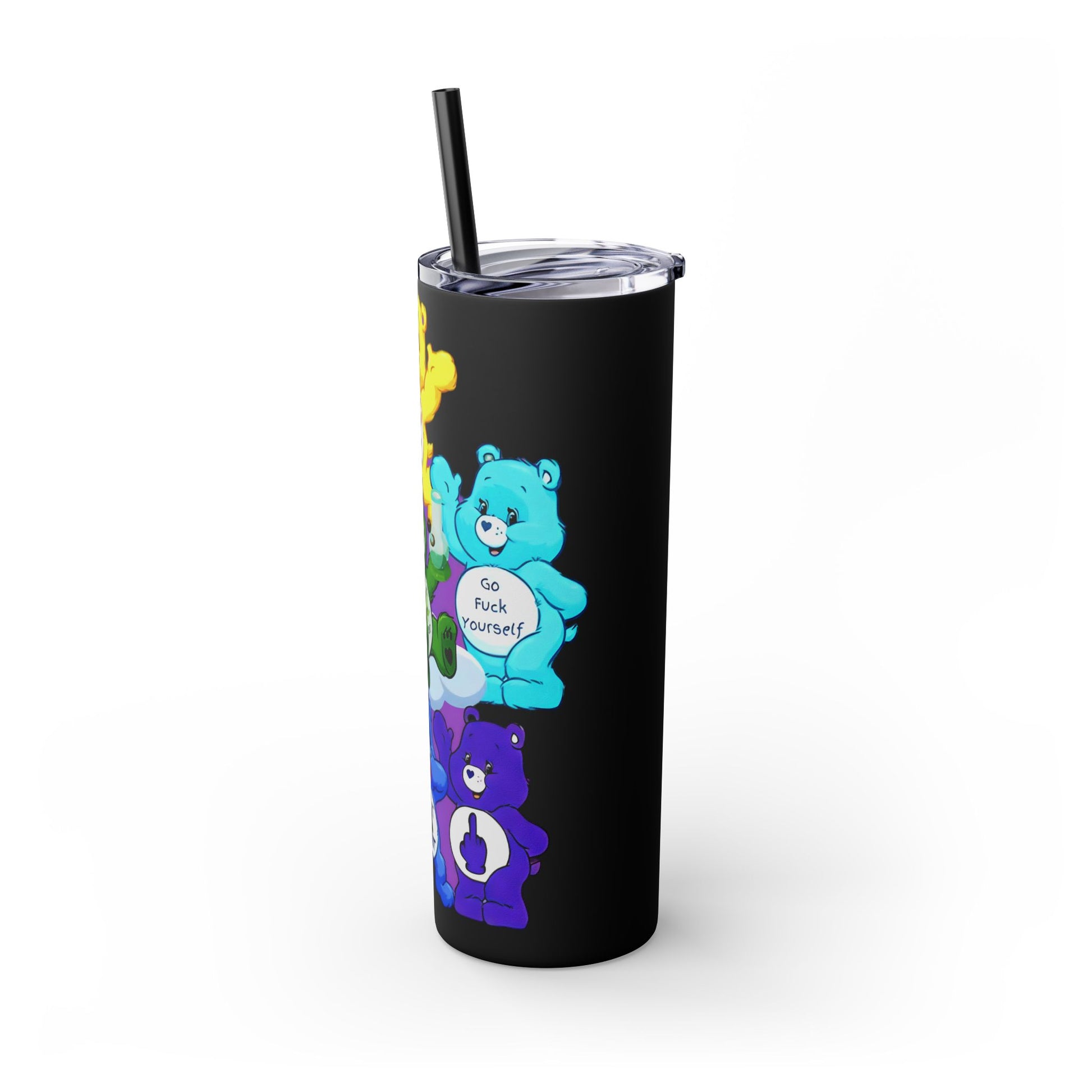 THE CAST OF NO CARE BEARS -,Skinny Tumbler with Straw, 20oz - Rock n Royalty Designs