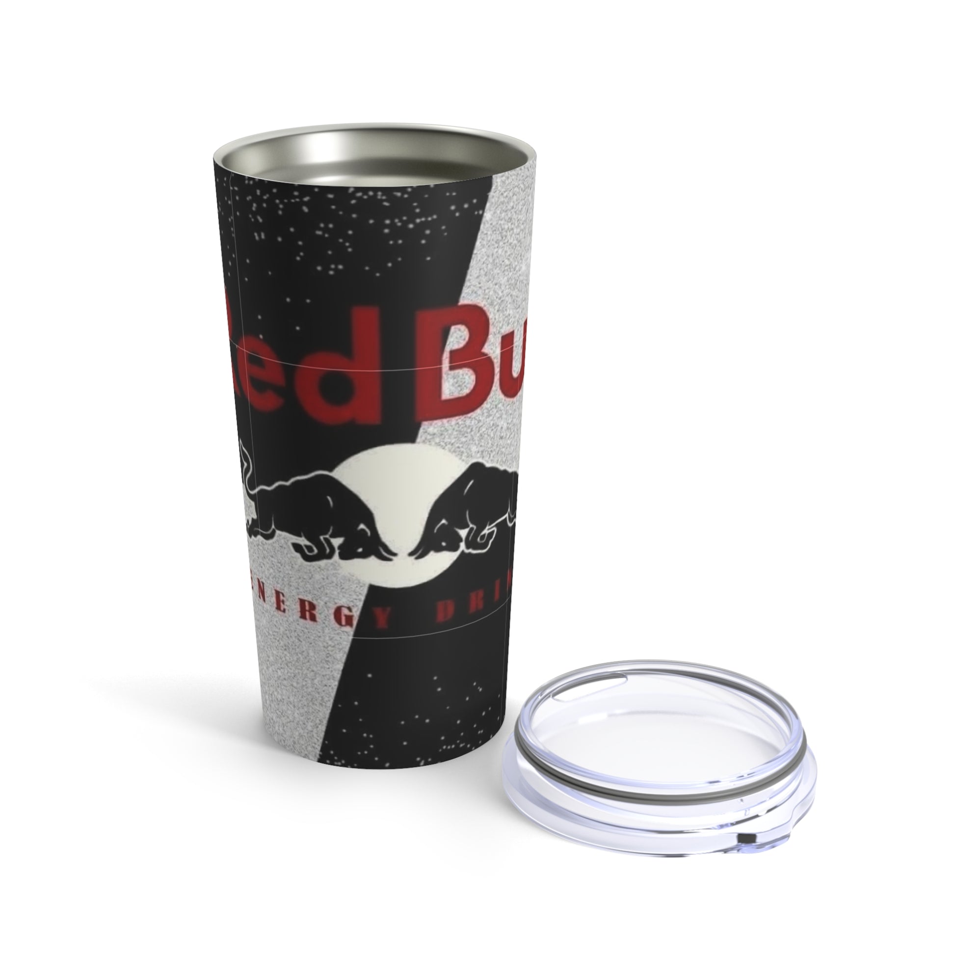 BLACK/ SILVER RED BULL - Travel Tumbler 20oz - Rock n Royalty Designs